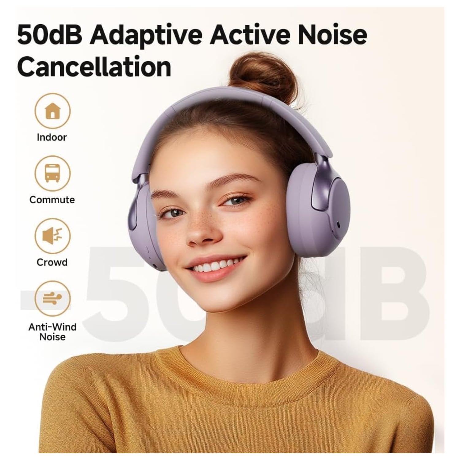 AUDÍFONOS INALÁMBRICOS QCY H3 PRO CANCELACIÓN ACTIVA DE RUIDO 55 HORAS PURPURA - 2