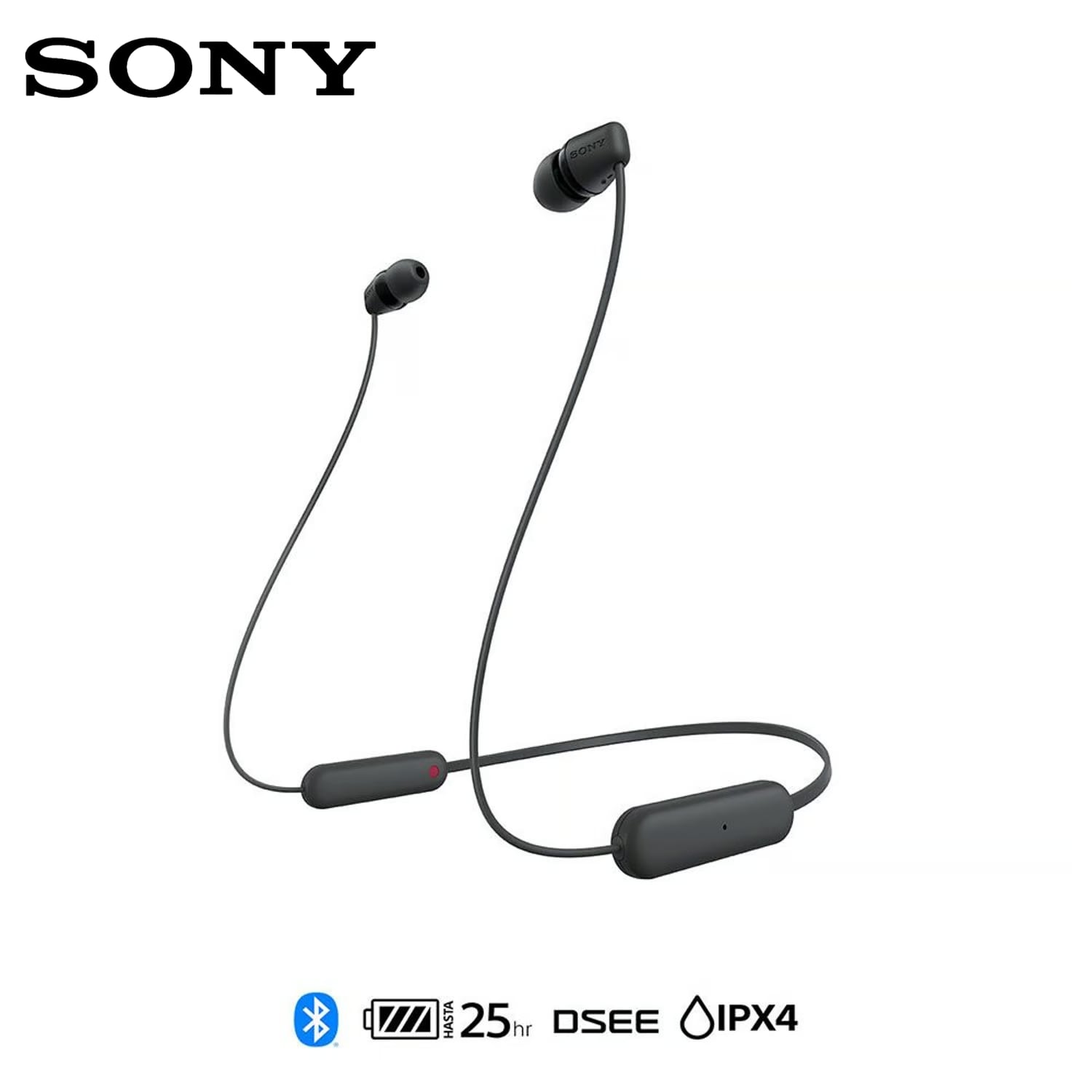 AUDÍFONO IN EAR BLUETOOTH SONY WI-C100/BZ  UC NEGRO - 2