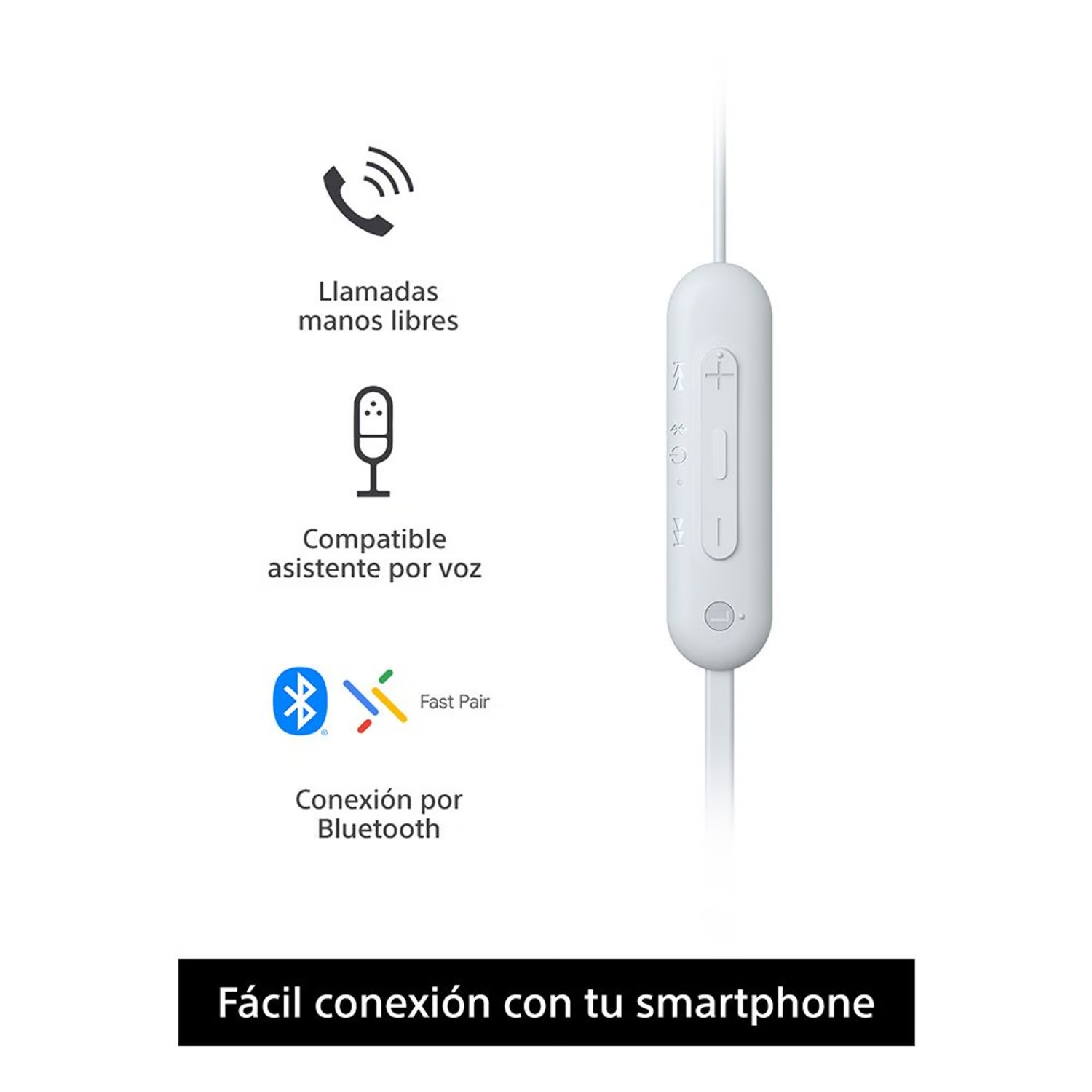 AUDÍFONO IN EAR BLUETOOTH SONY WI-C100/WZ UC BLANCO - 4