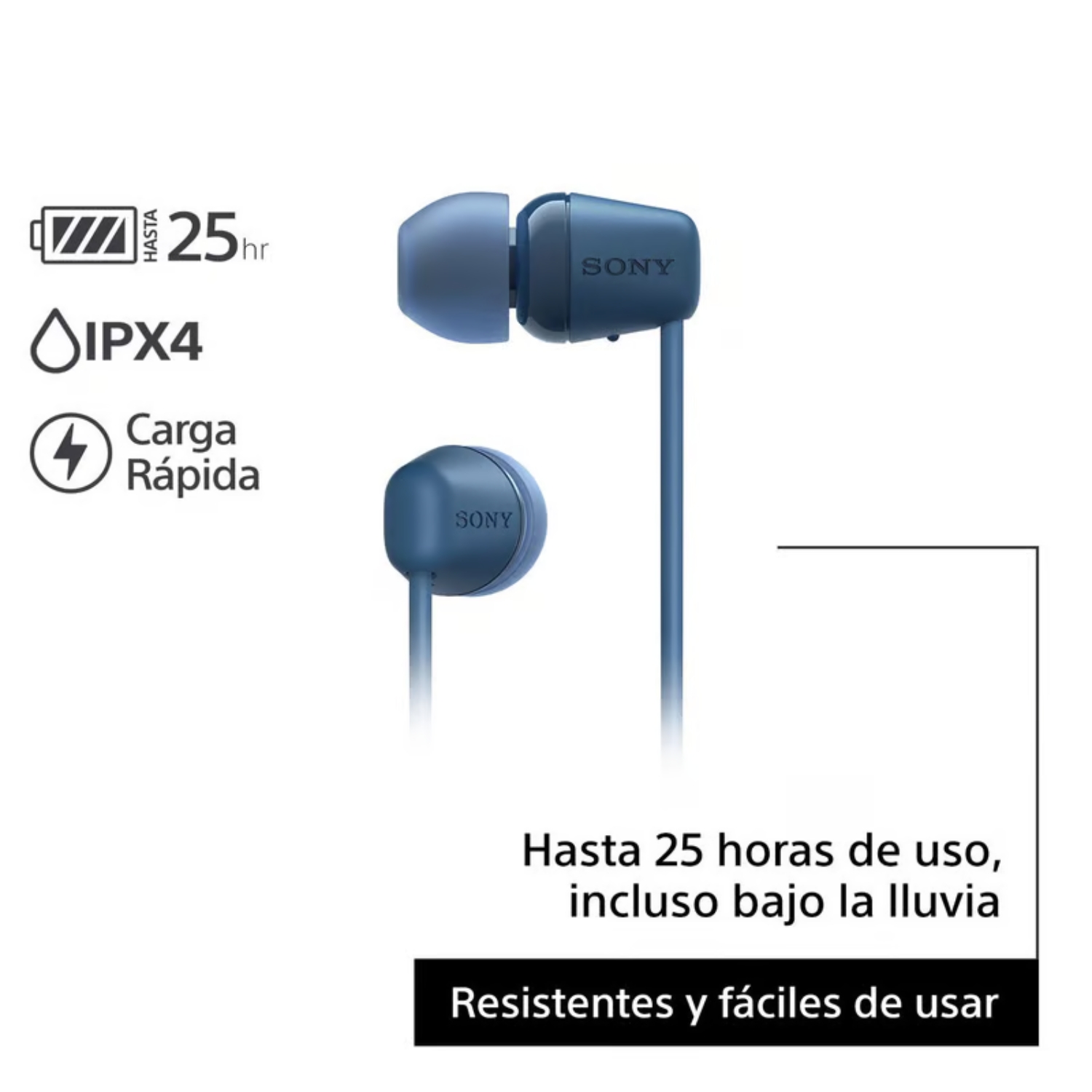 AUDÍFONO IN EAR BLUETOOTH SONY WI-C100/LZ UC AZUL - 4