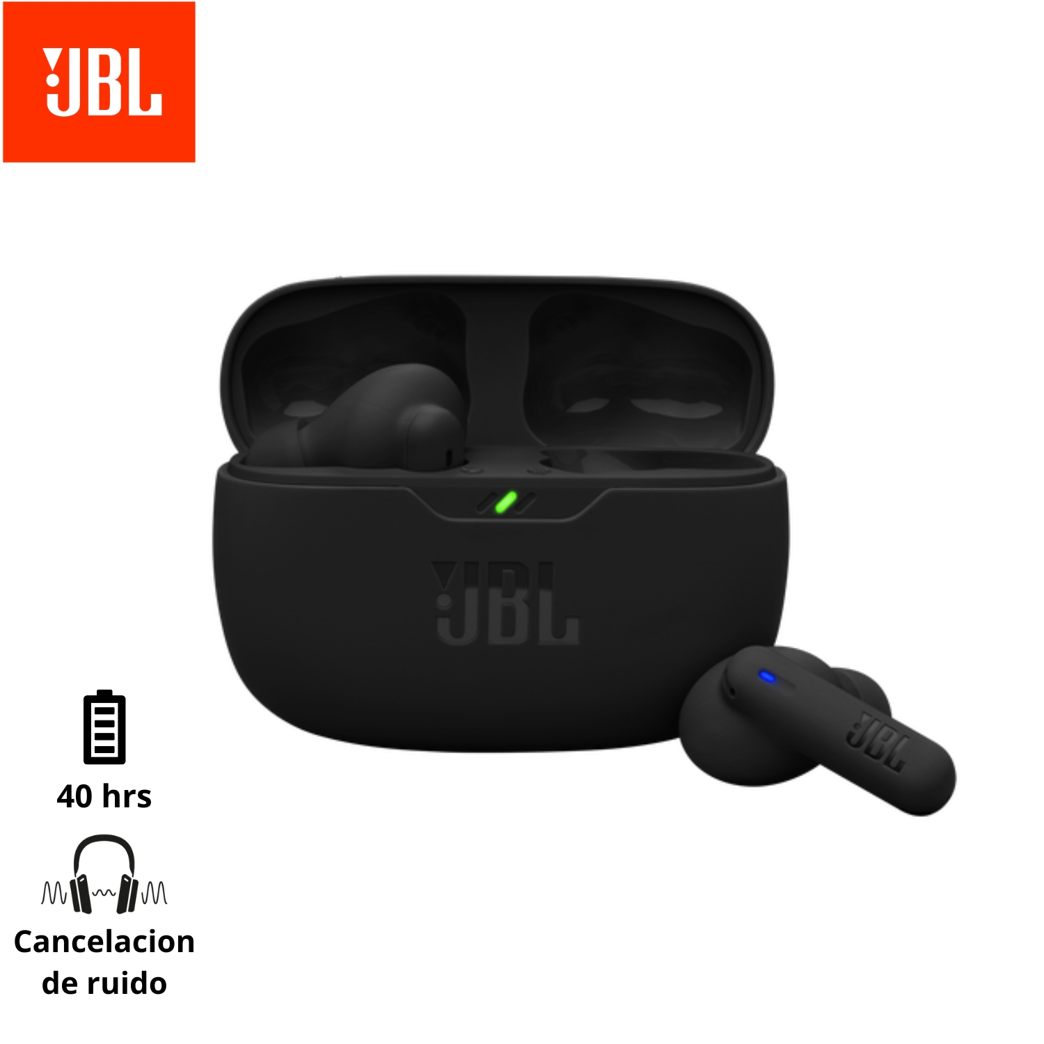 AUDIFONO INALAMBRICO JBL WAVE BEAM 2 NEGRO - 2