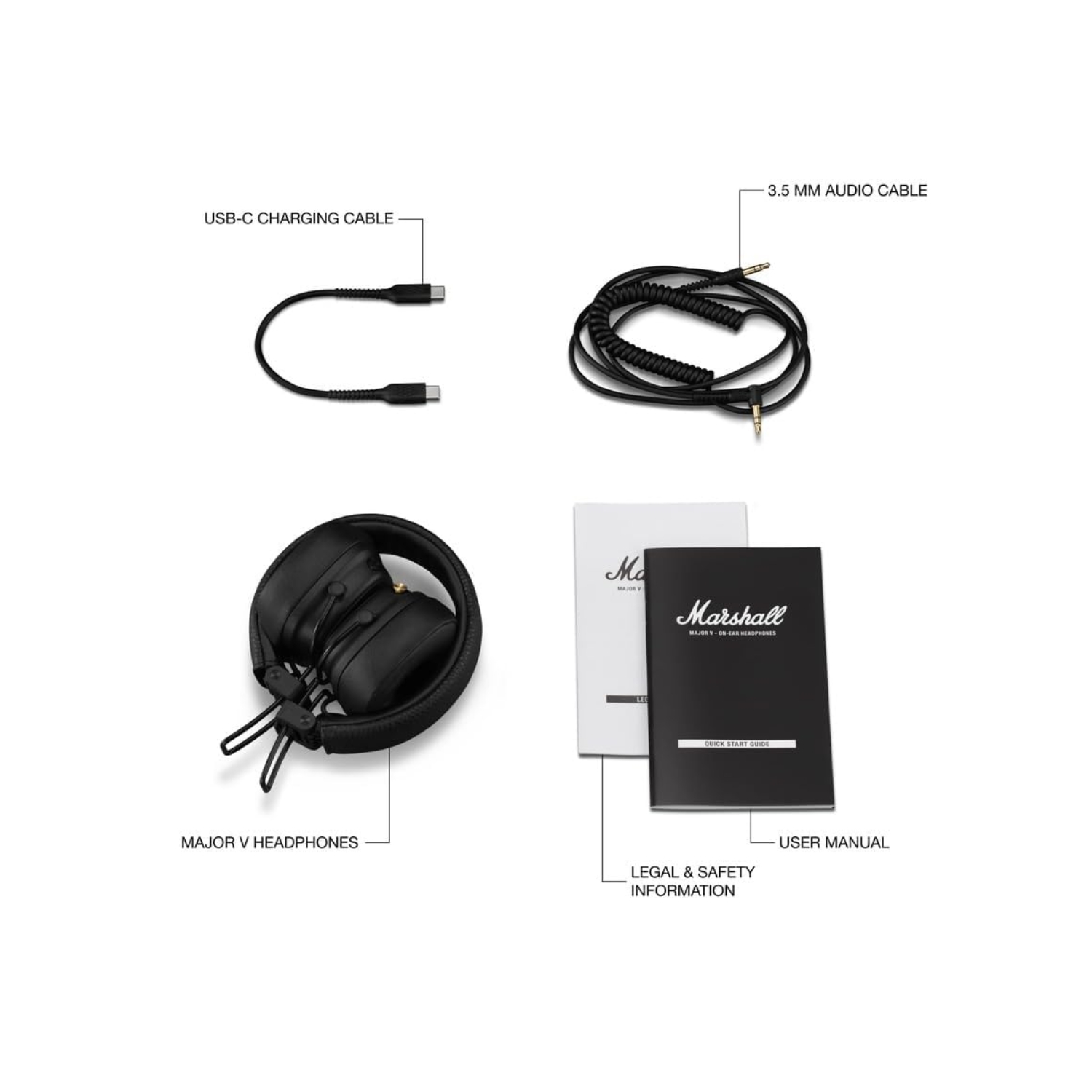 AUDÍFONOS BLUETOOTH MARSHALL MAJOR V ON-EAR WIRELESS 100HRS NEGRO - 7
