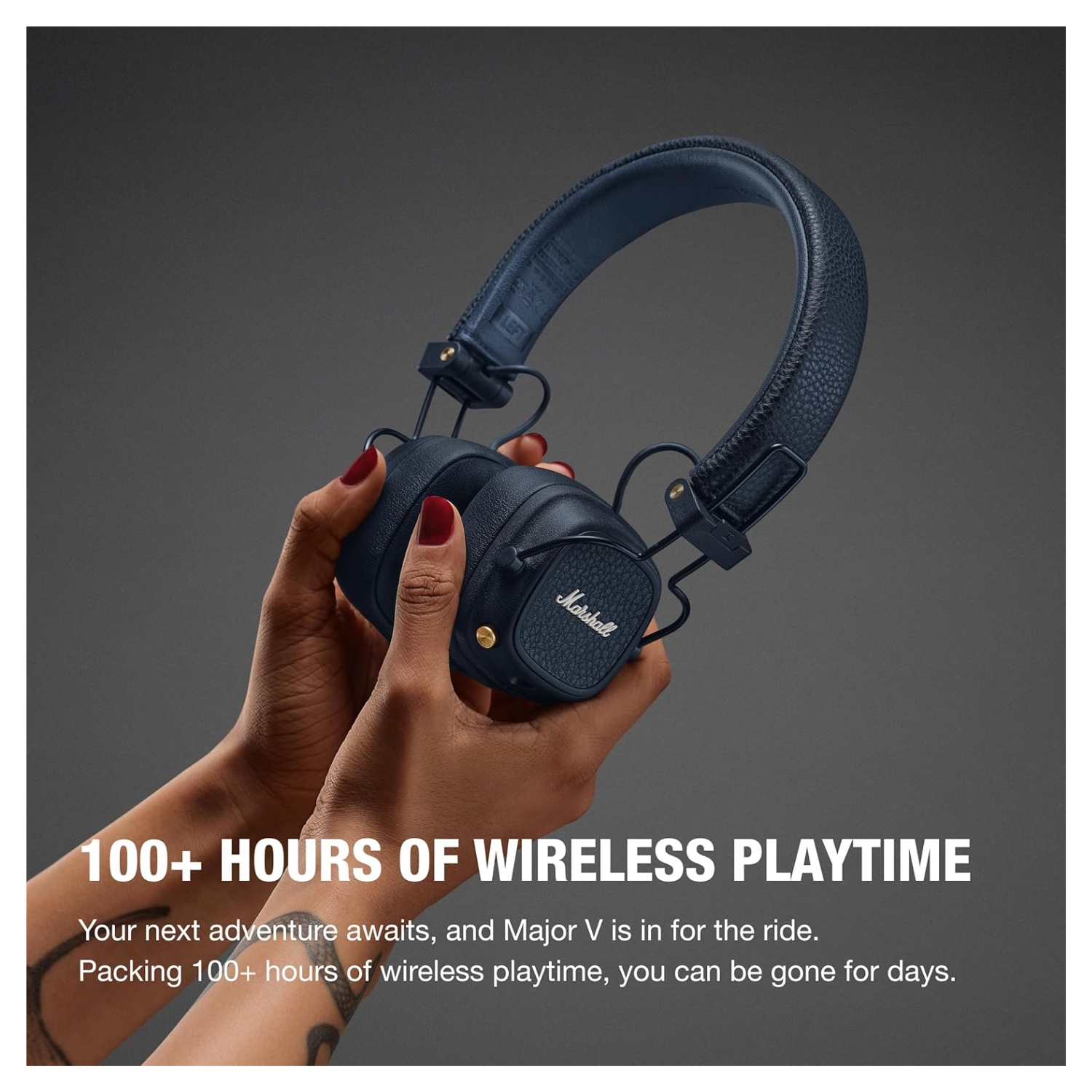 AUDÍFONOS BLUETOOTH MARSHALL MAJOR V ON-EAR WIRELESS 100HRS AZUL - 8
