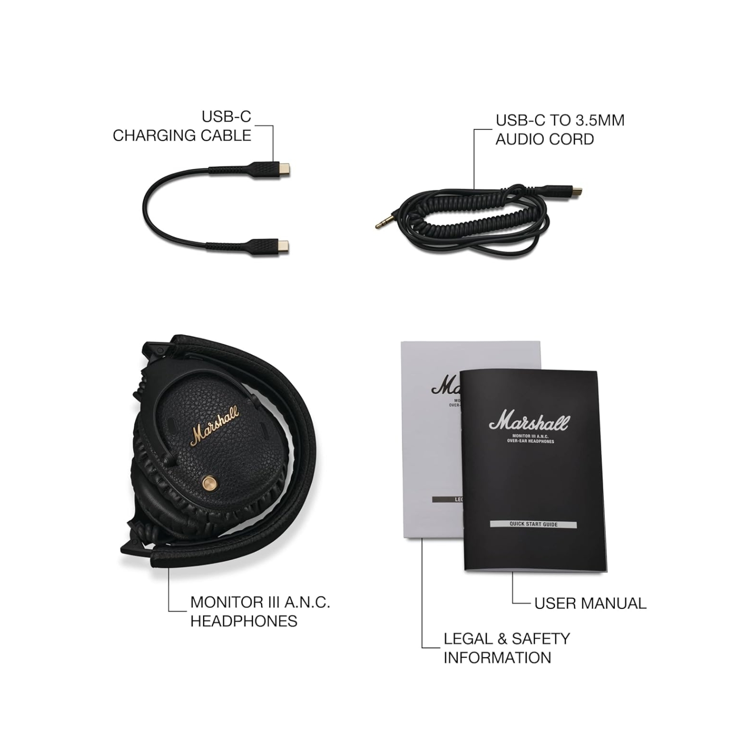 AUDÍFONOS BLUETOOTH MARSHALL MONITOR III OVER-EAR ANC 100HRS NEGRO - 7