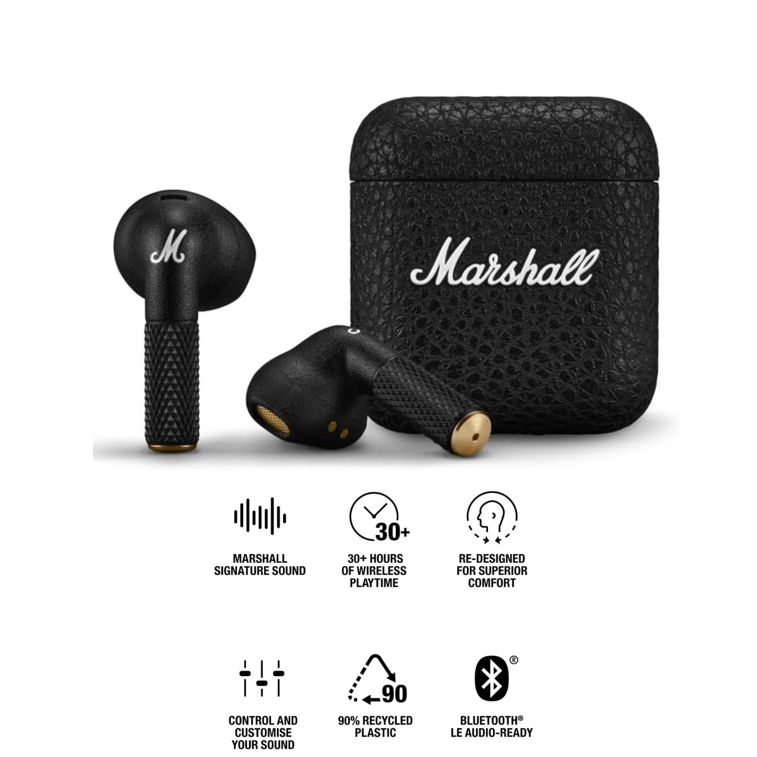AUDÍFONOS BLUETOOTH MARSHALL MINOR IV IN-EAR IPX4 25HRS NEGRO - 2