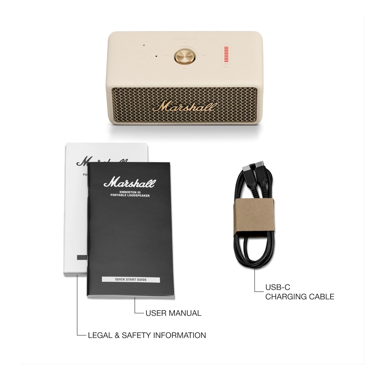 PARLANTE BLUETOOTH PORTATIL MARSHALL EMBERTON III IP67 32HRS CREMA - 6