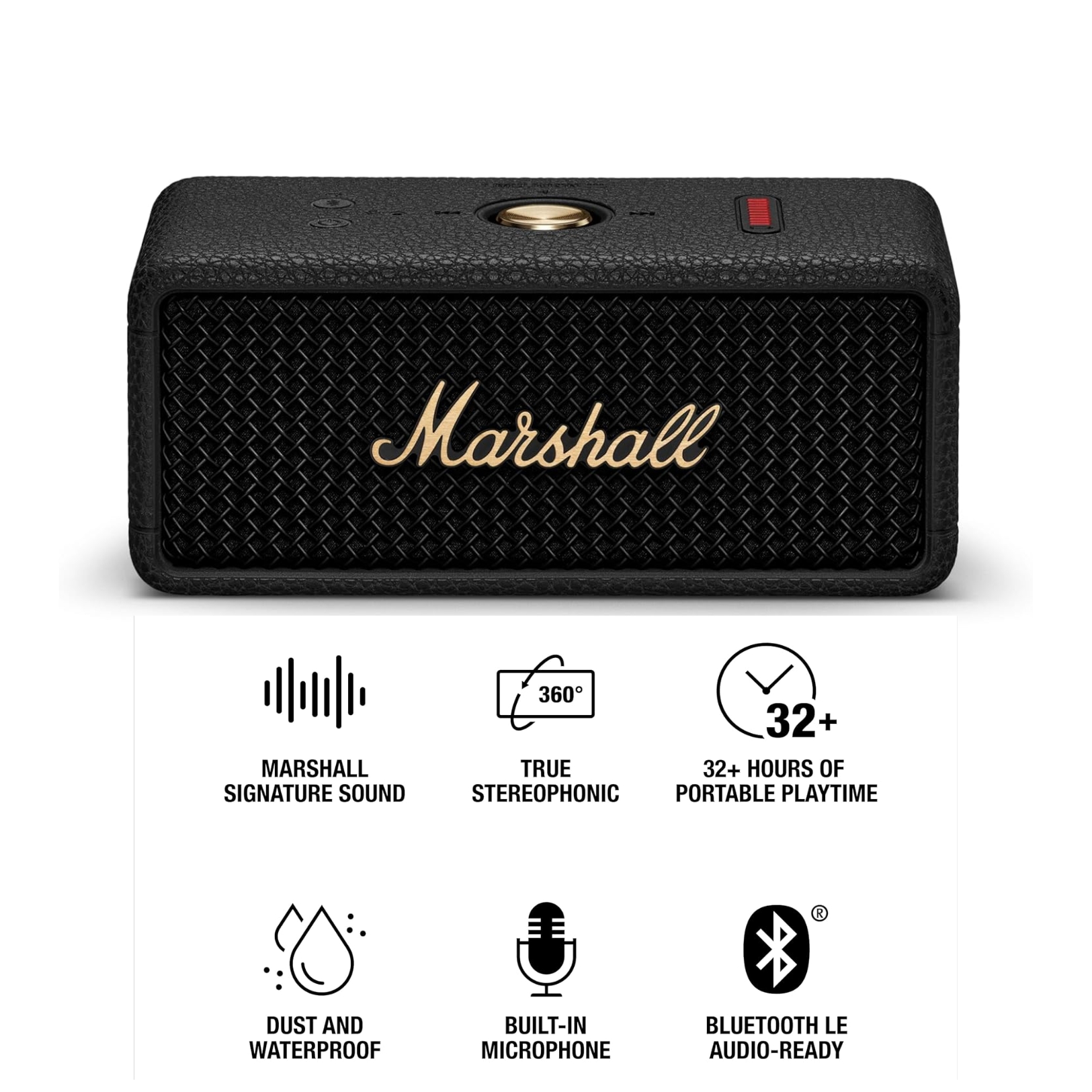 PARLANTE BLUETOOTH PORTATIL MARSHALL EMBERTON III IP67 32HRS NEGRO - 2