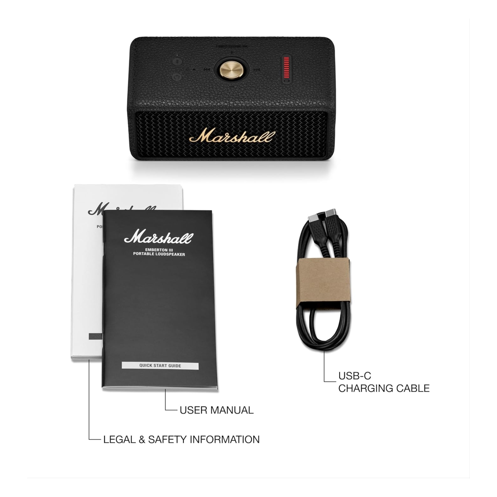 PARLANTE BLUETOOTH PORTATIL MARSHALL EMBERTON III IP67 32HRS NEGRO - 6