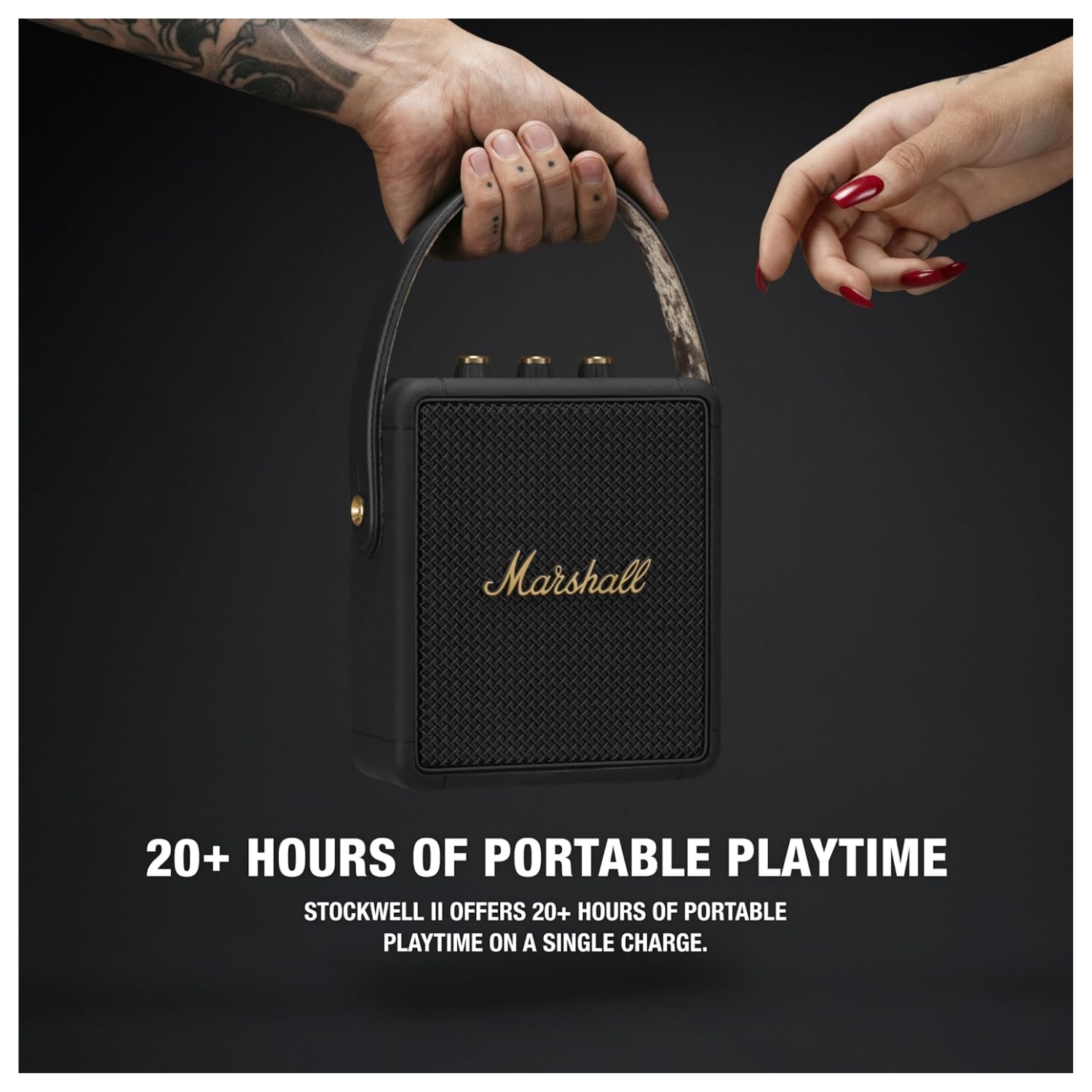 PARLANTE BLUETOOTH PORTATIL MARSHALL STOCKWELL II IPX4 20HRS NEGRO - 9