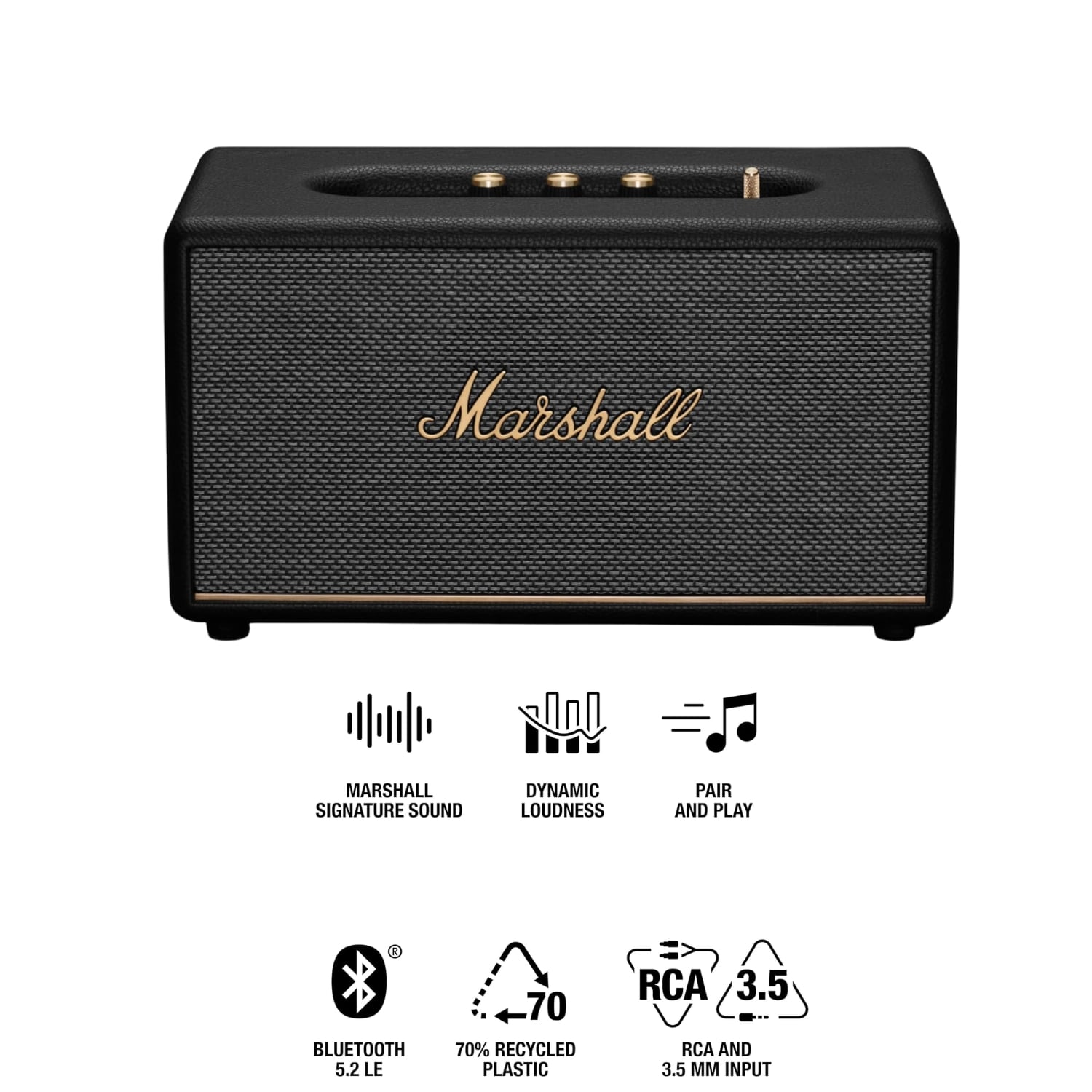 PARLANTE BLUETOOTH MARSHALL STANMORE III BT5.2 80 WATTS RCA NEGRO - 2