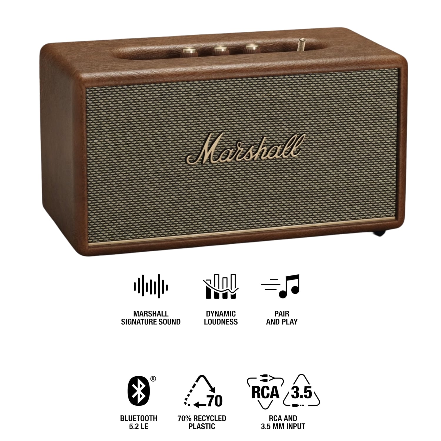PARLANTE BLUETOOTH MARSHALL STANMORE III BT5.2 80 WATTS RCA CAFÉ - 2