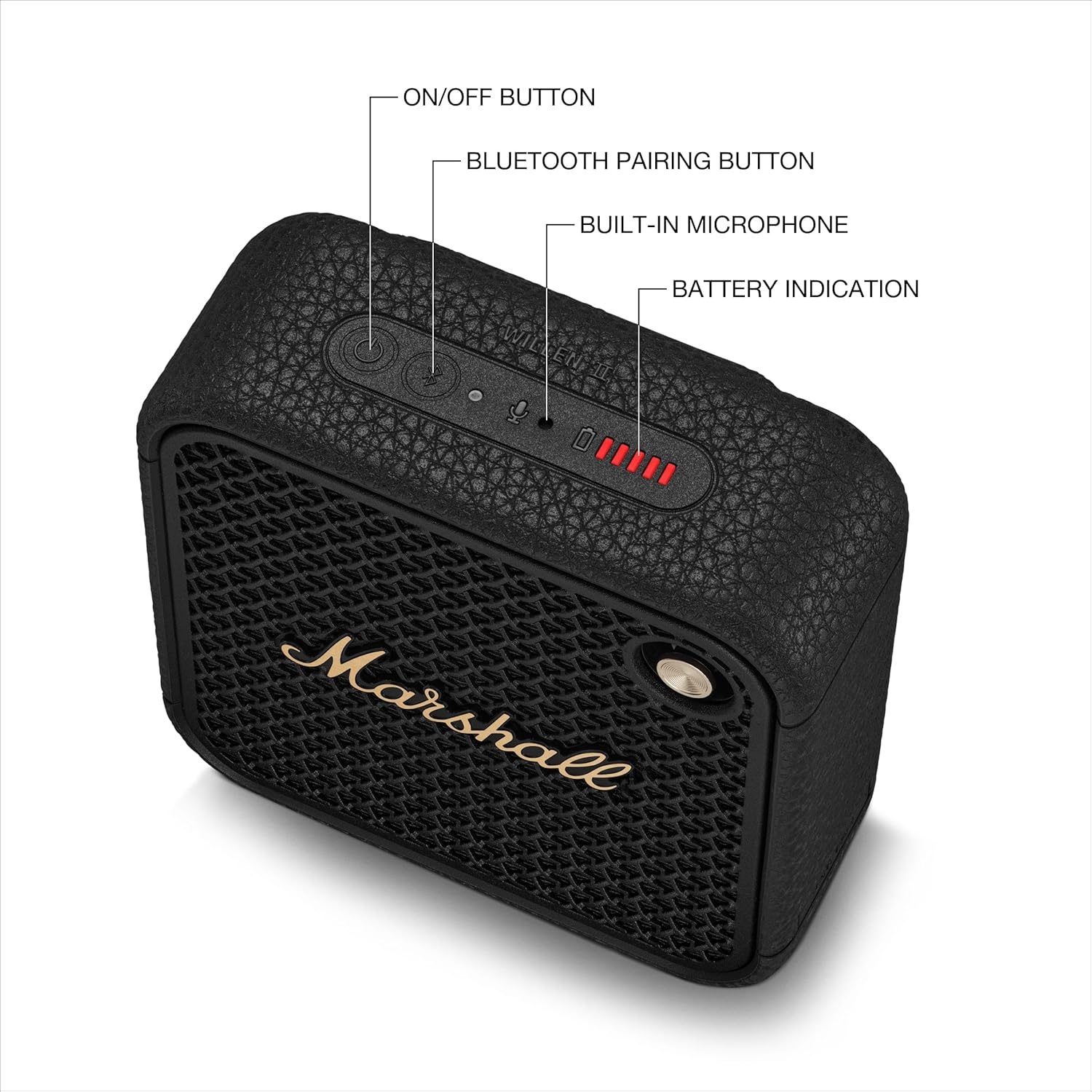 PARLANTE BLUETOOTH PORTATIL MARSHALL WILLEN II IP67 17HRS NEGRO - 2