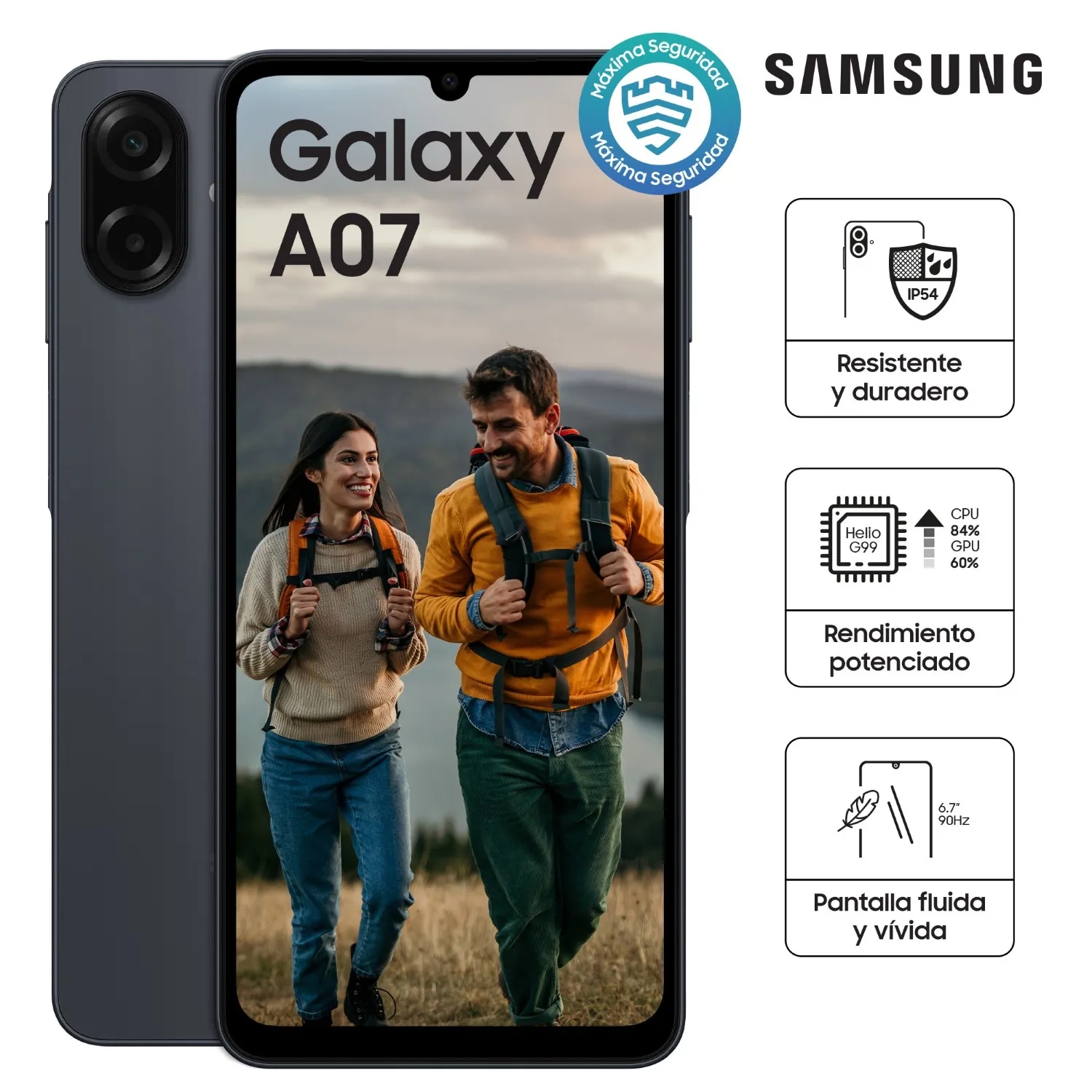 CELULAR SAMSUNG GALAXY A07 64GB 4GB RAM NEGRO - 2
