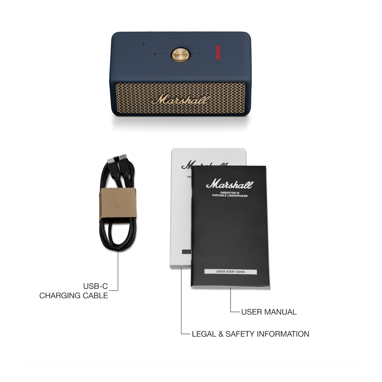 PARLANTE BLUETOOTH PORTATIL MARSHALL EMBERTON III IP67 32HRS AZUL - 6
