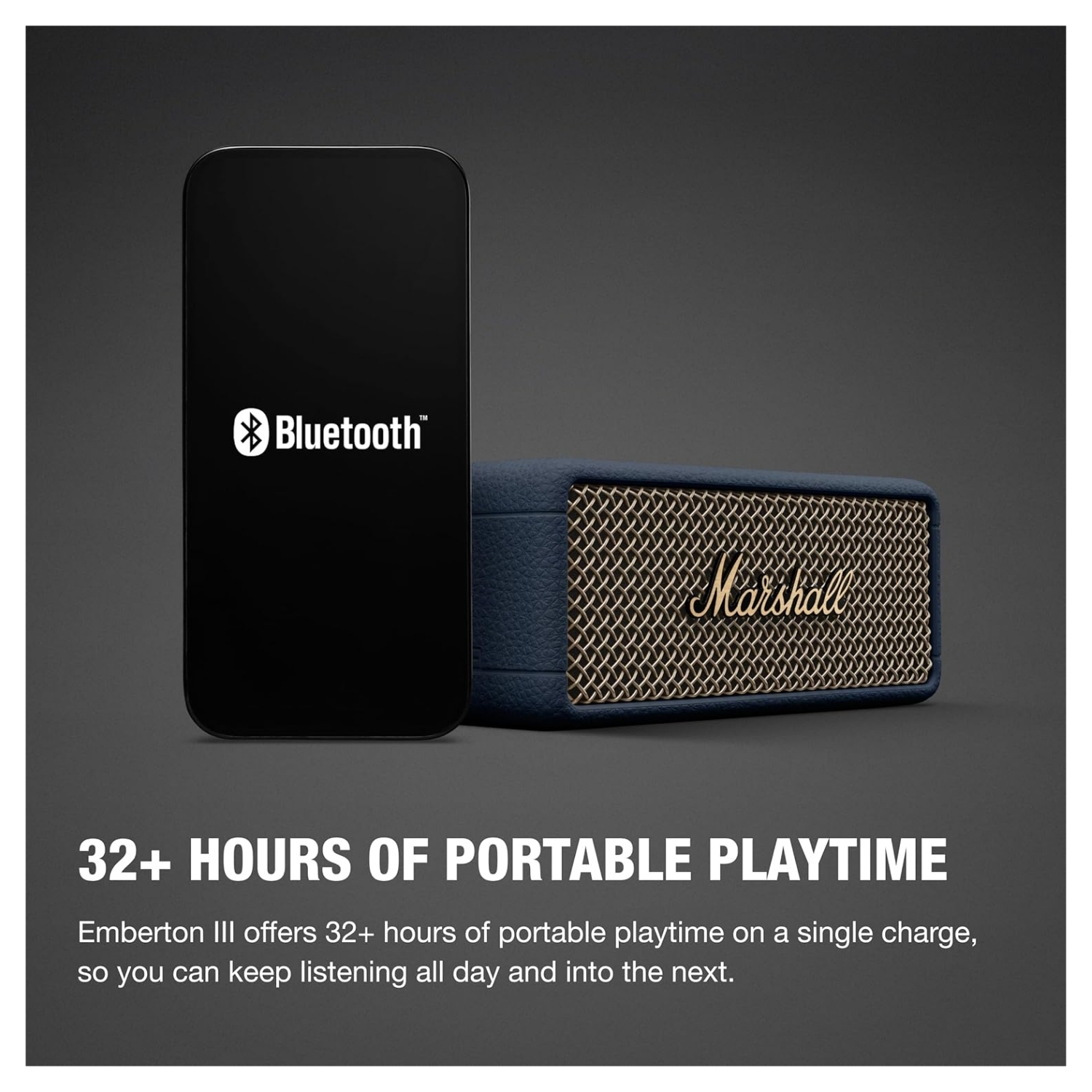 PARLANTE BLUETOOTH PORTATIL MARSHALL EMBERTON III IP67 32HRS AZUL - 9