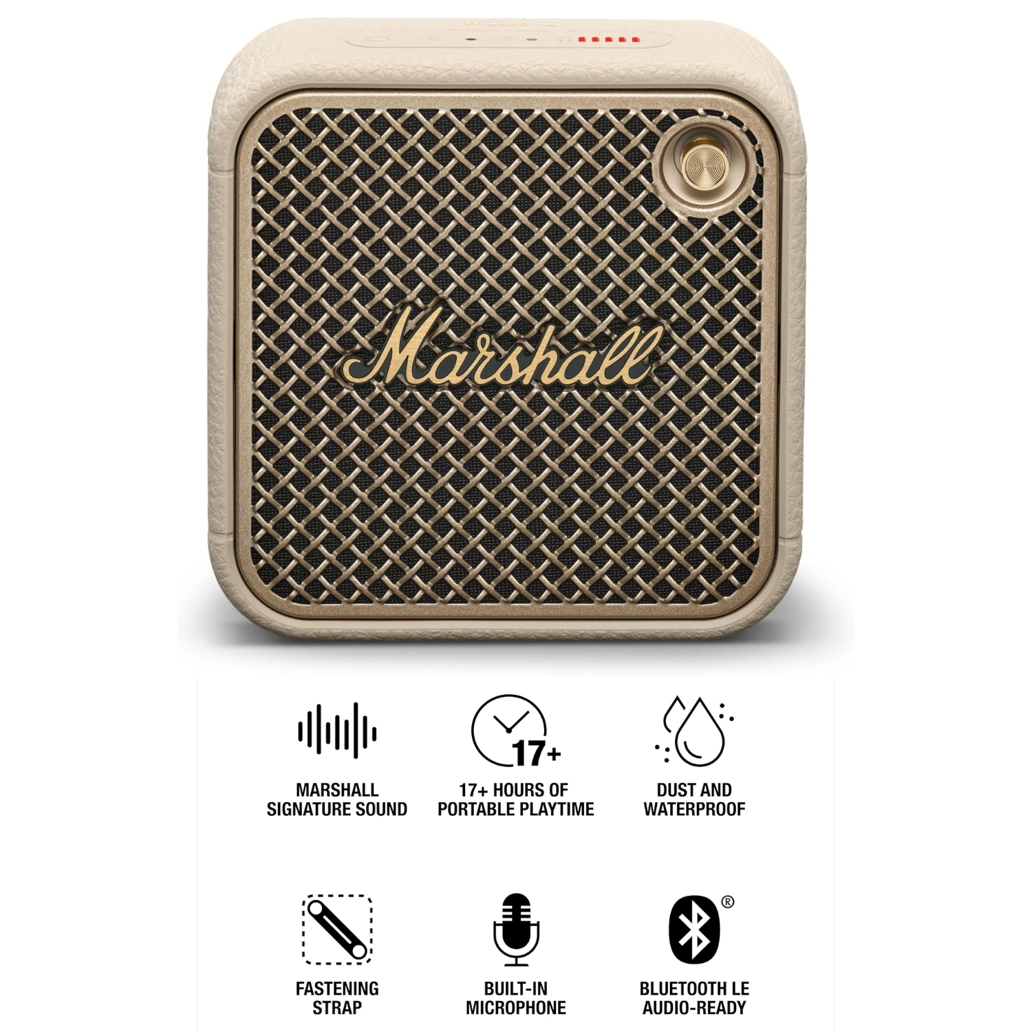 PARLANTE BLUETOOTH PORTATIL MARSHALL WILLEN II IP67 17HRS CREMA - 2