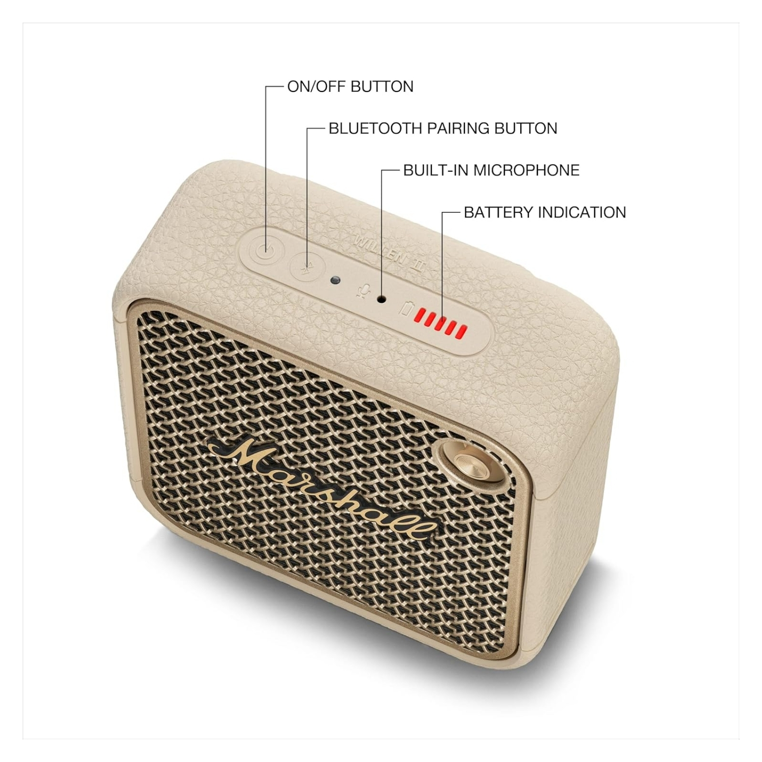 PARLANTE BLUETOOTH PORTATIL MARSHALL WILLEN II IP67 17HRS CREMA - 3