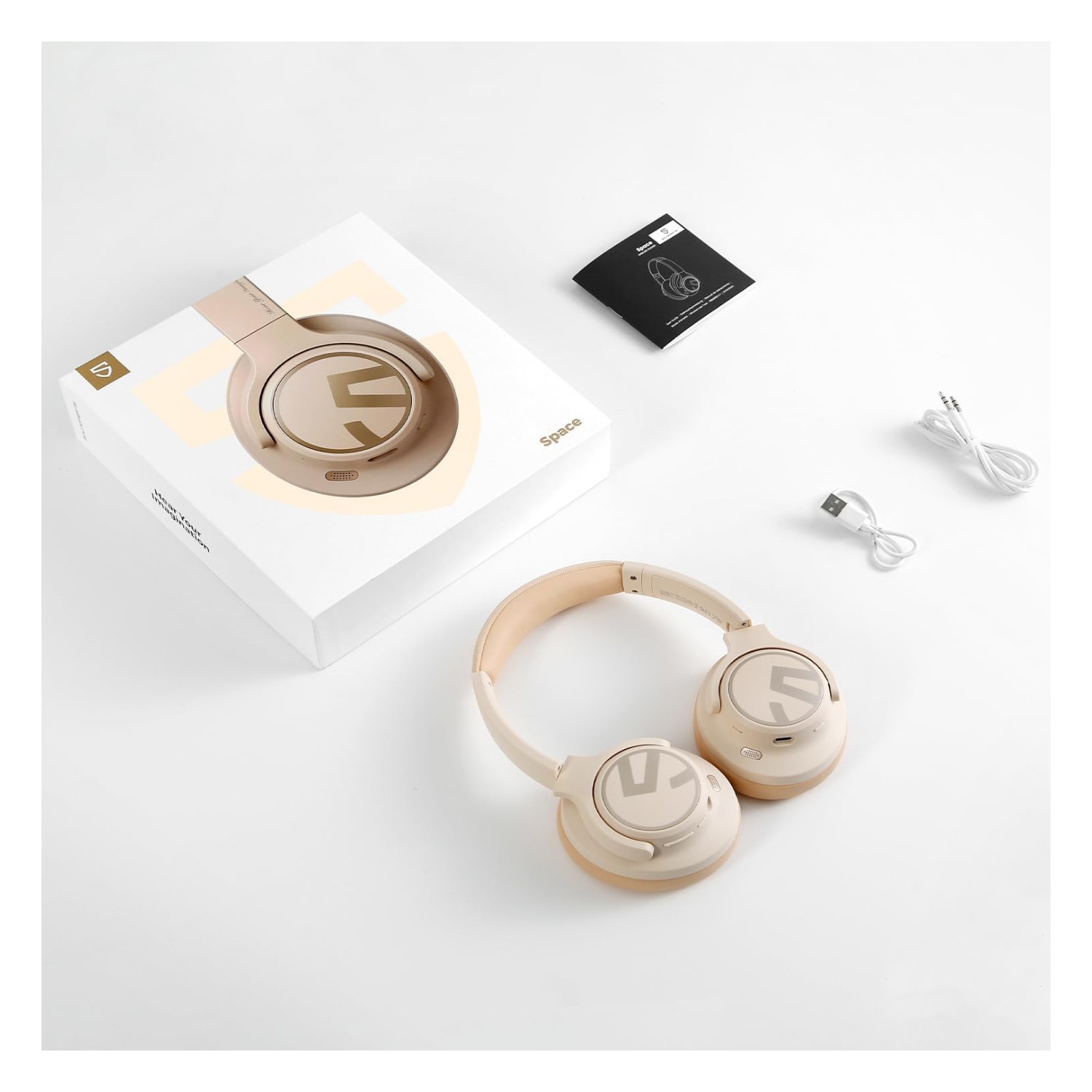 AUDIFONOS SOUNDPEATS SPACE BEIGE 123HRS - 6