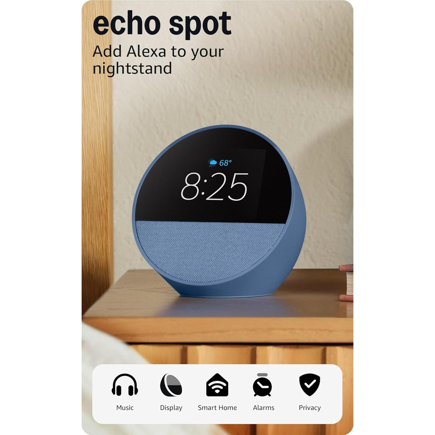AMAZON ECHO SPOT PARLANTE INTELIGENTE CON ALEXA AZUL - 2