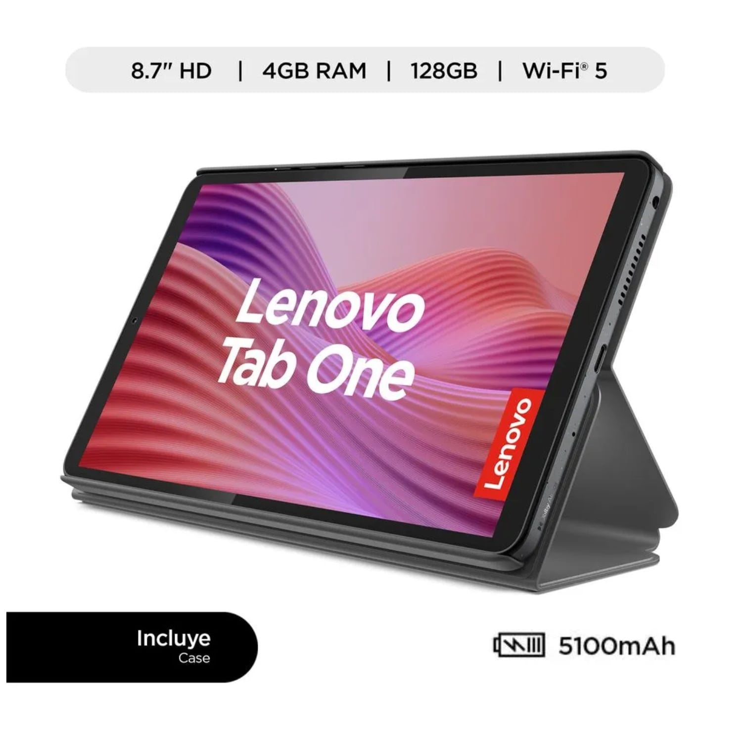 TABLET LENOVO TAB ONE 8.7' 4GB 128GB LUNA GREY + FOLIO CASE - 2