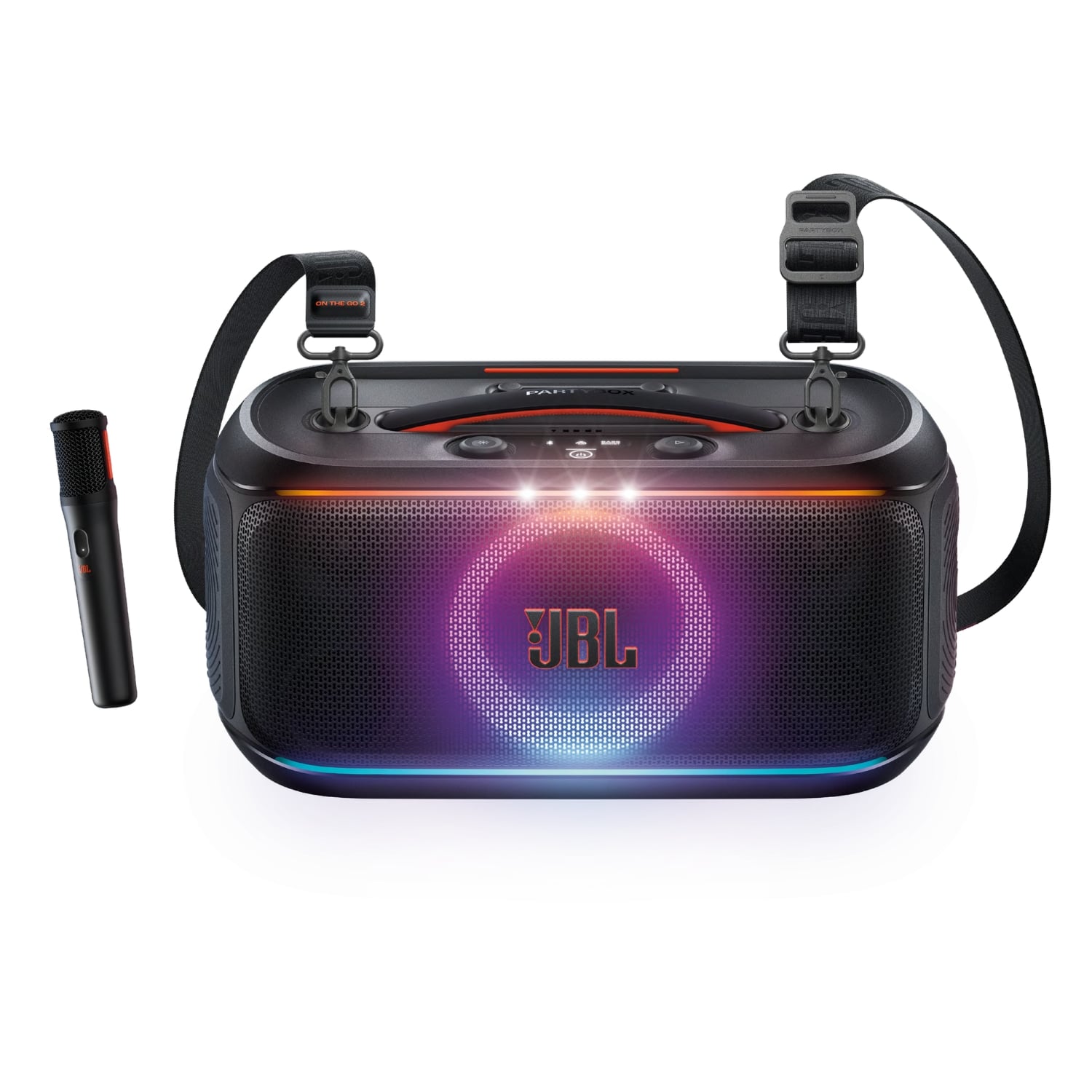 PARLANTE BLUETOOTH JBL PARTYBOX ON THE GO 2 100W IPX4 NEGRO CON MICRÓFONO - 1