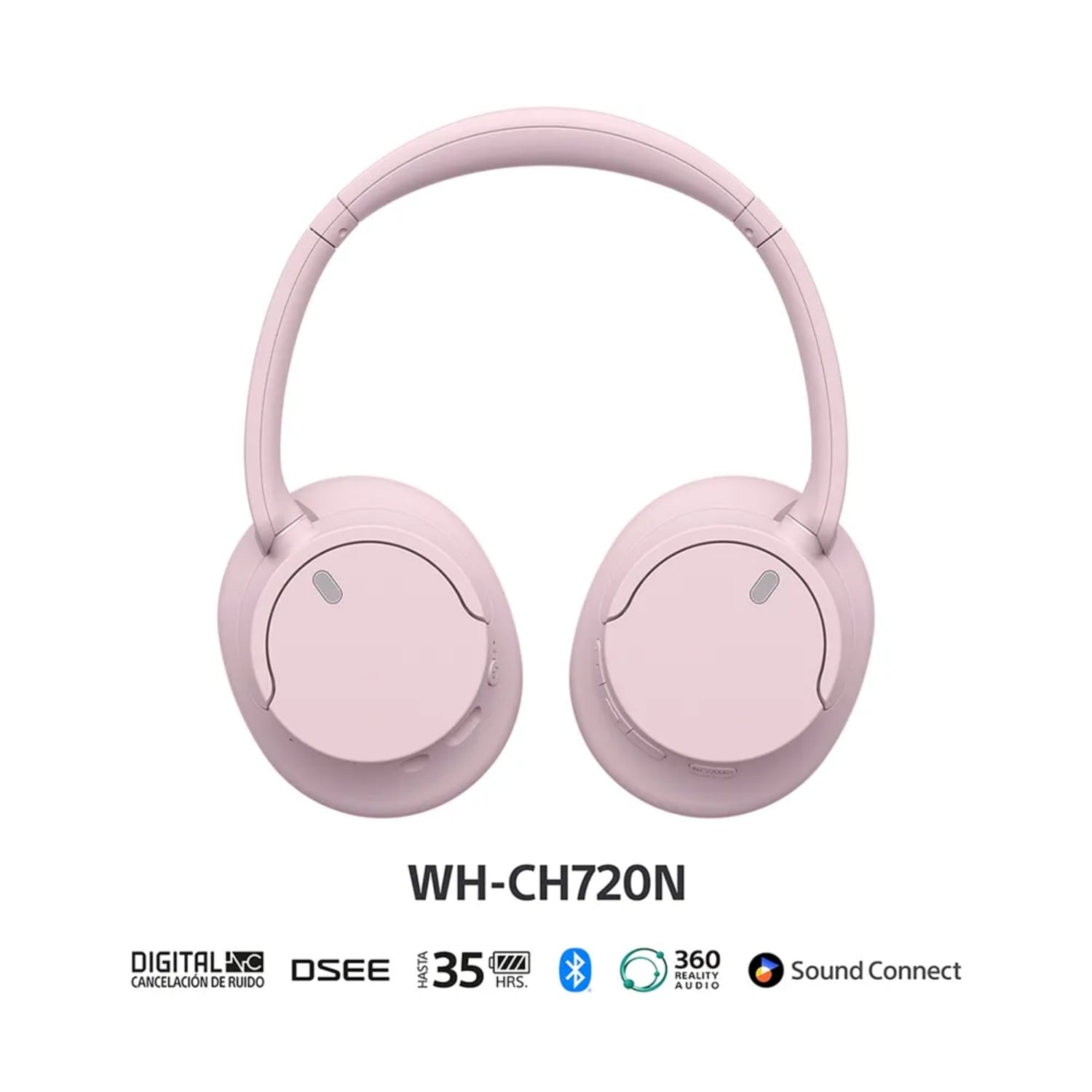 AUDIFONOS SONY WH-CH720 BLUETOOTH 35HRS ROSADO - 2