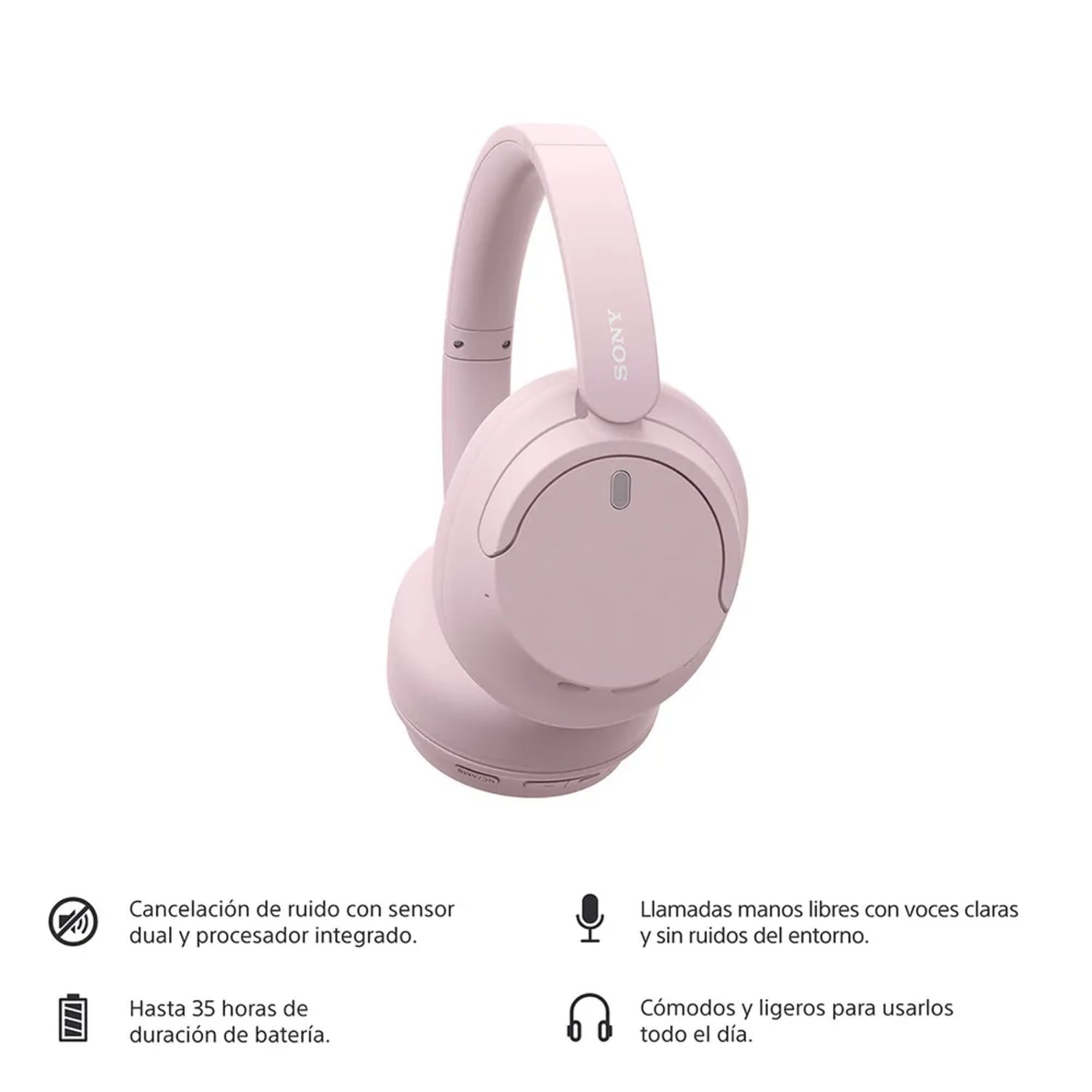 AUDIFONOS SONY WH-CH720 BLUETOOTH 35HRS ROSADO - 3