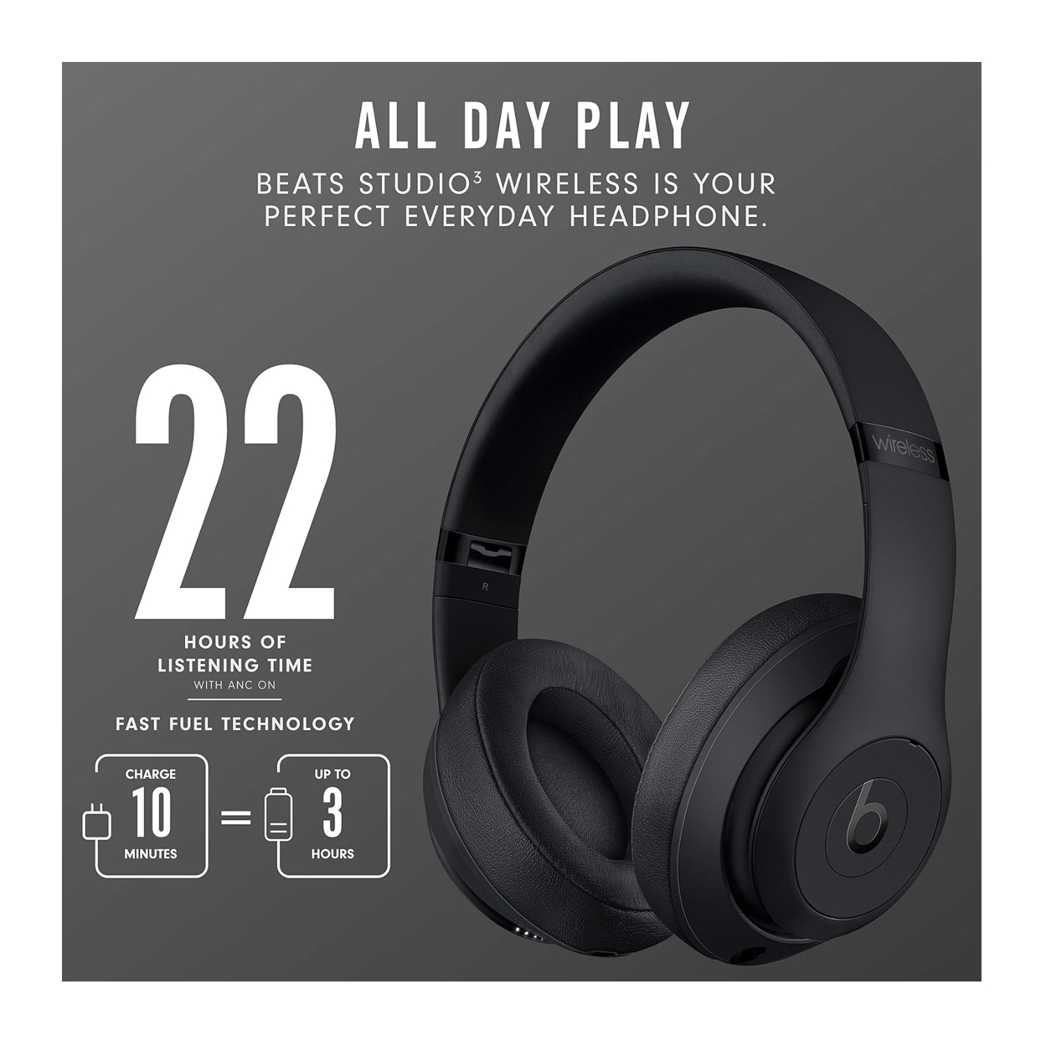 AUDIFONO BEATS STUDIO 3 WIRELESS NEGRO ANC 22H - 5