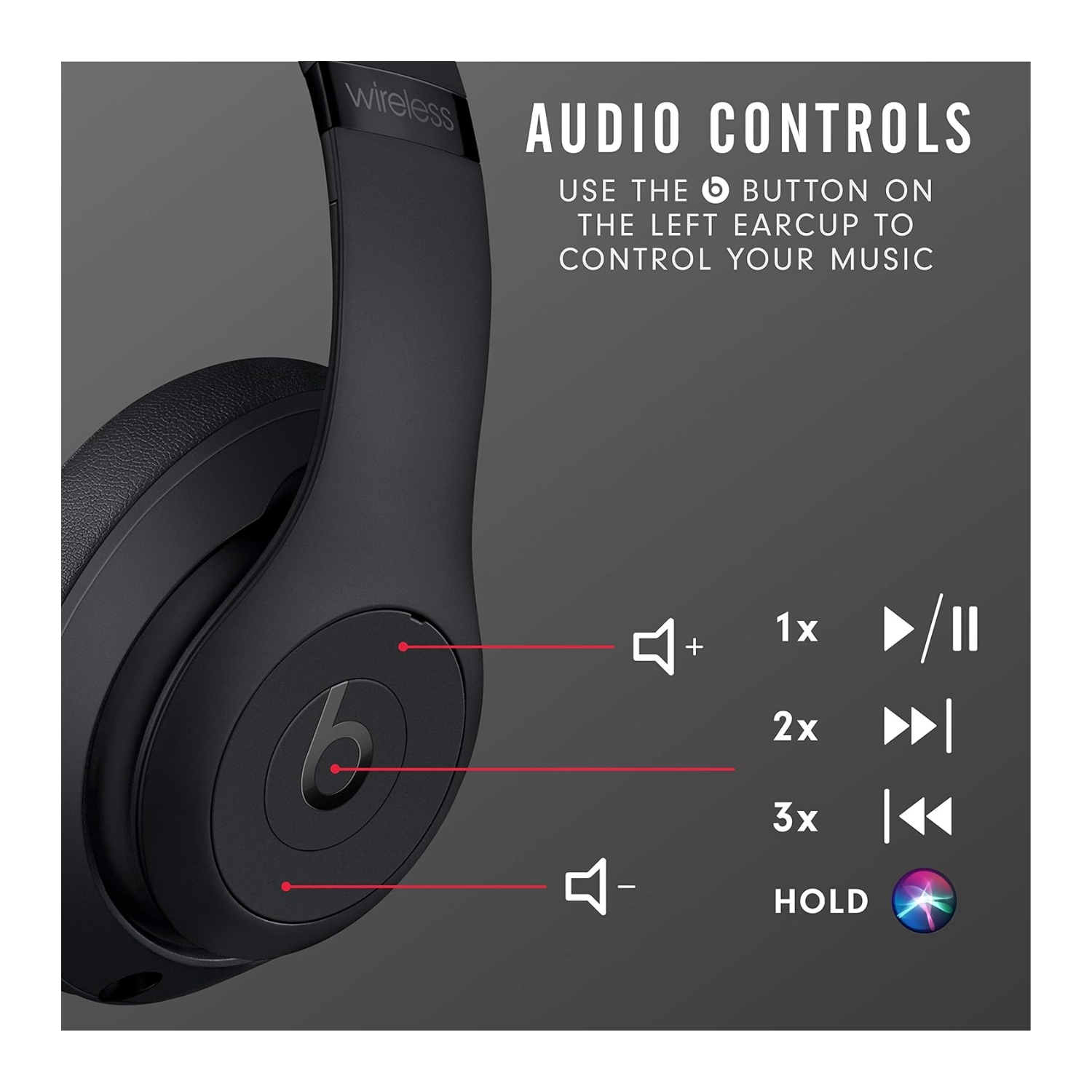 AUDIFONO BEATS STUDIO 3 WIRELESS NEGRO ANC 22H - 6
