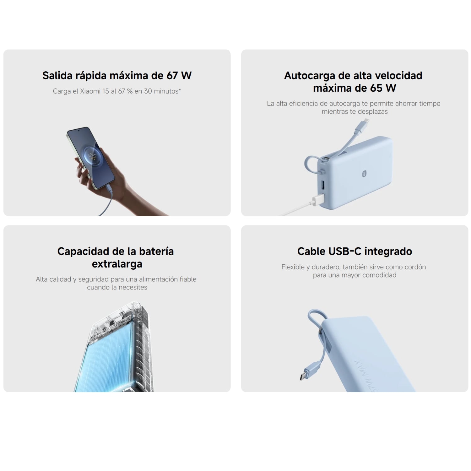 XIAOMI POWER BANK 20000MAH 67W AZUL PARA CELULAR Y LAPTOP - 5