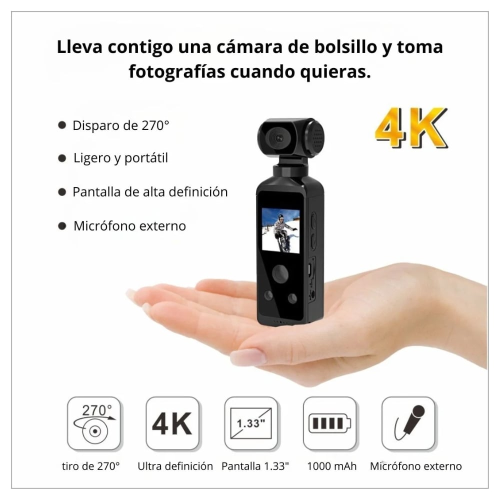 CÁMARA DE ACCION LINKMAX LK-AC3 4K PORTATIL - 2