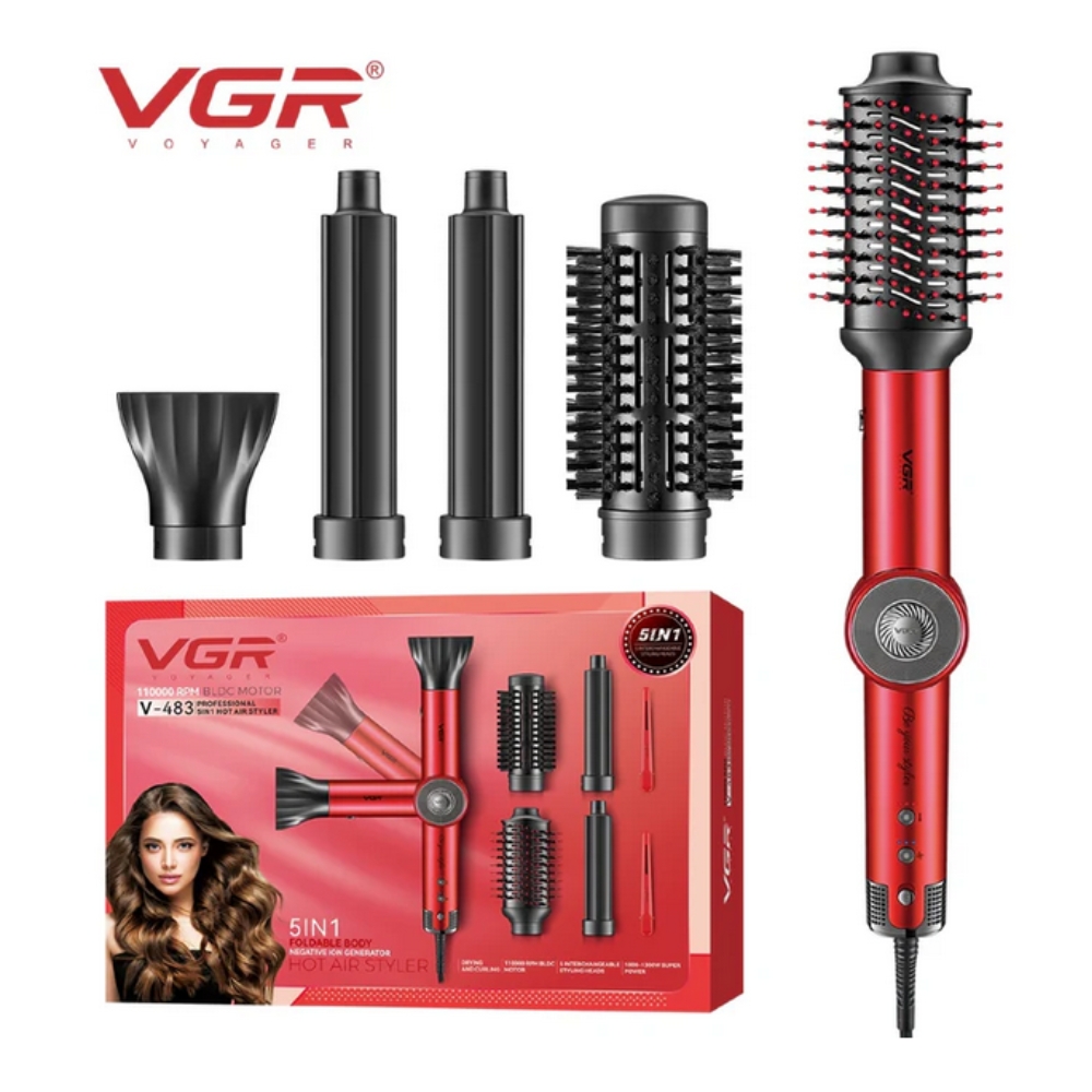 CEPILLO MULTISTYLER VGR VOYAGER V-483 PROFESIONAL 5 EN 1 NEGRO - 1