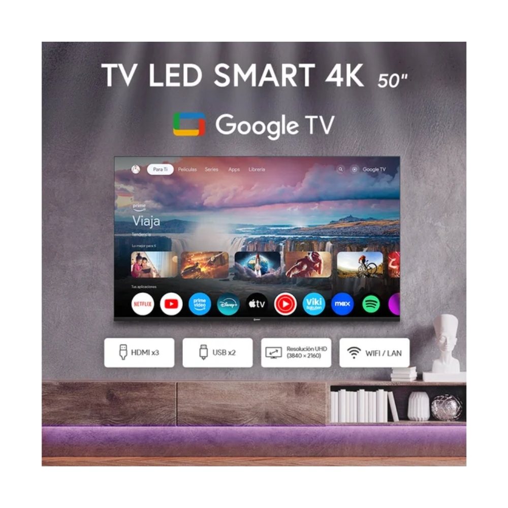 TELEVISOR MIRAY GOOGLE TV LED 4K UHD 50' MK50-E2000GBT - 6