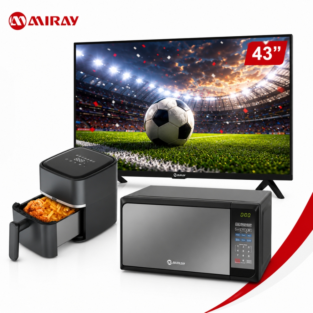 COMBO MIRAY TV 43” GOOGLE TV FHD + MICROONDAS 20L + FREIDORA DE AIRE 3L - 1
