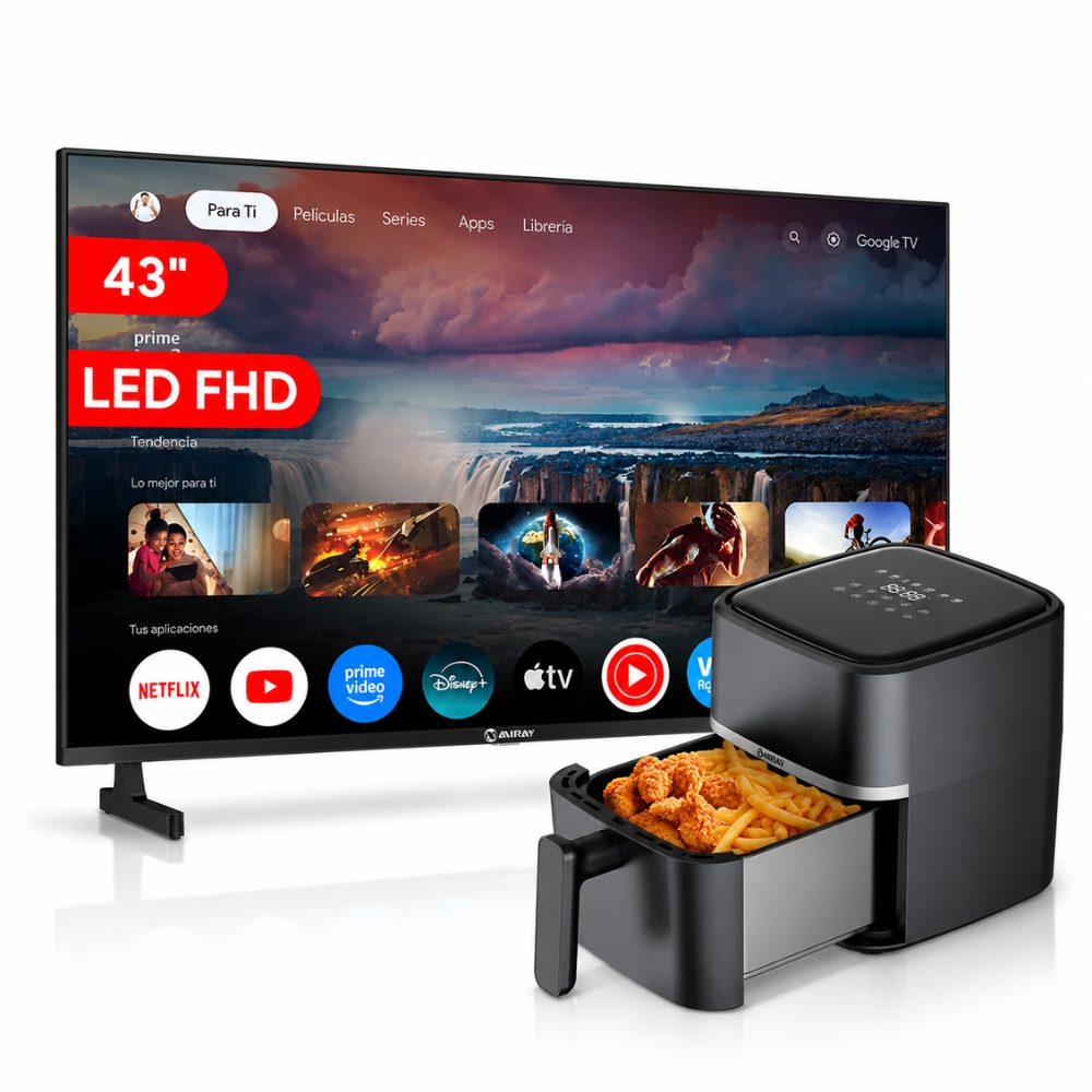 COMBO MIRAY TELEVISOR 43” GOOGLE TV FHD + FREIDORA DE AIRE 3L - 1