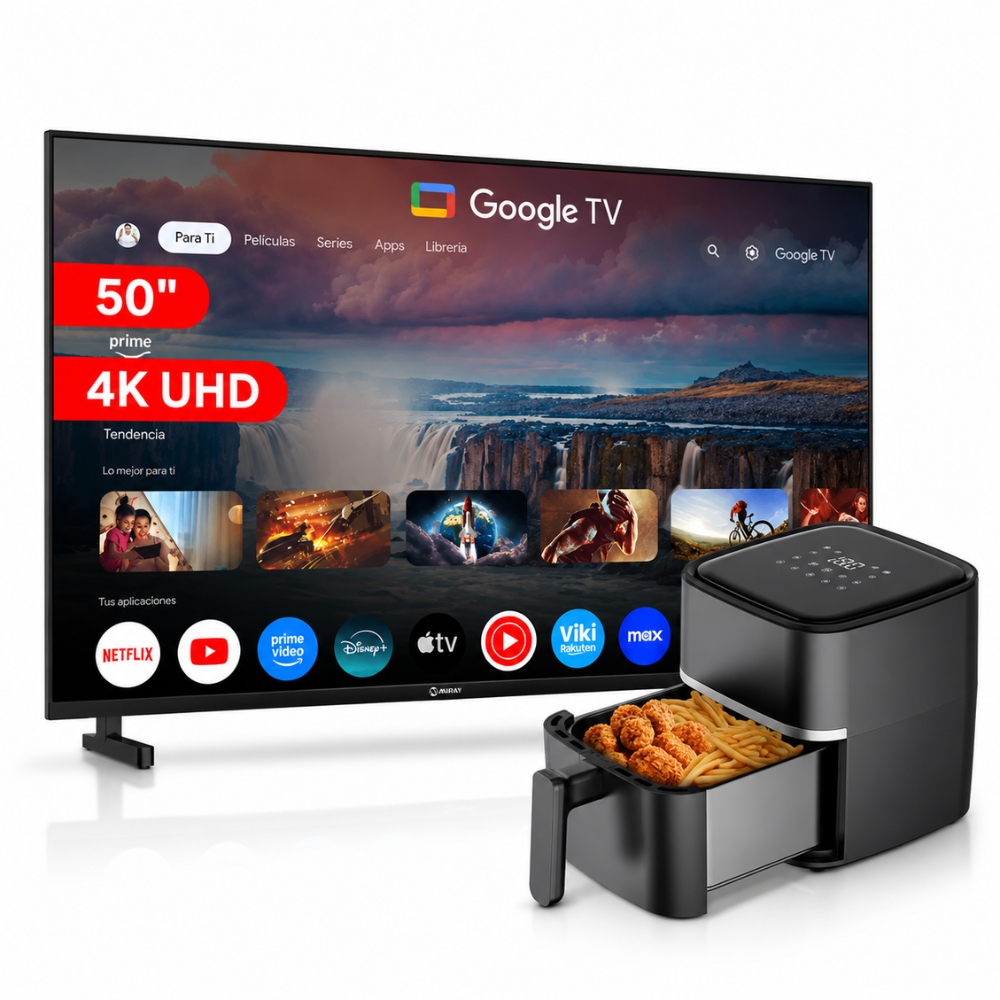 COMBO MIRAY TELEVISOR 50” GOOGLE TV 4K UHD + FREIDORA DE AIRE 3L - 1