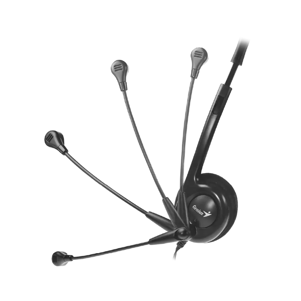 AURICULARES CON MICRÓFONO GENIUS HS-200C, CON CONECTOR DUAL DE 3.5MM NEGRO - 4