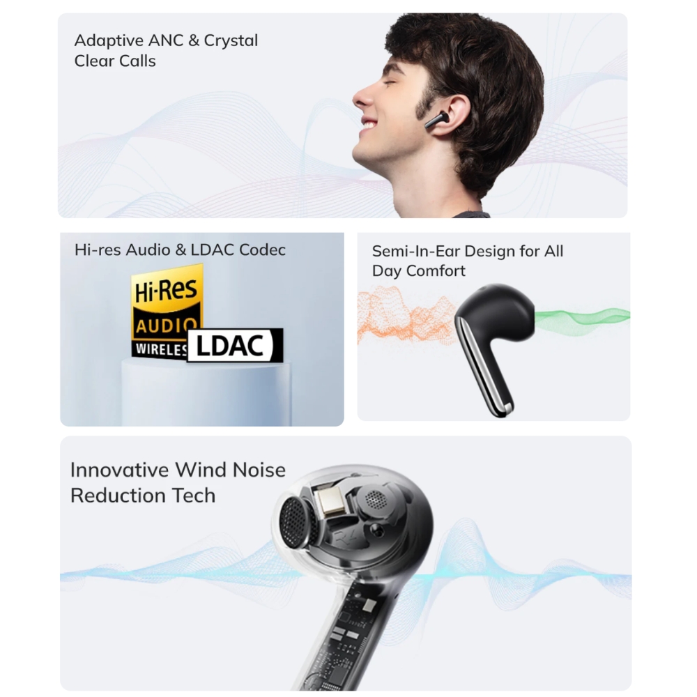AUDÍFONO QCY AILYBUDS PRO + ANC NEGRO 28H HI-RES BLUETOOTH - 7