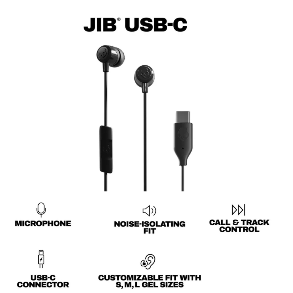 AUDIFONO SKULLCANDY JIB USB C NEGRO - 7