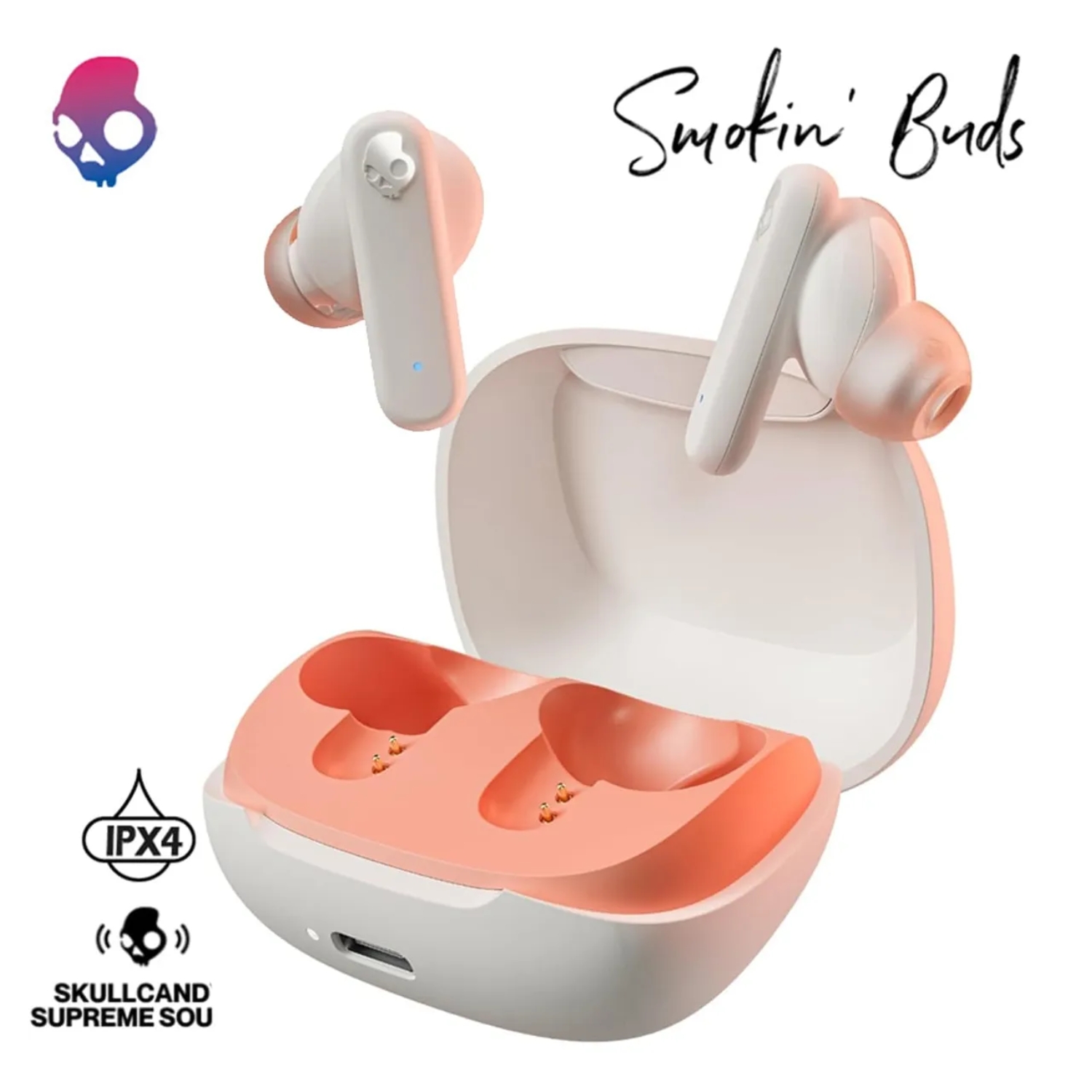AUDIFONO SKULLCANDY SMOKIN BUDS 20HRS BLUETOOTH 5.4 IPX4 BLANCO - 6