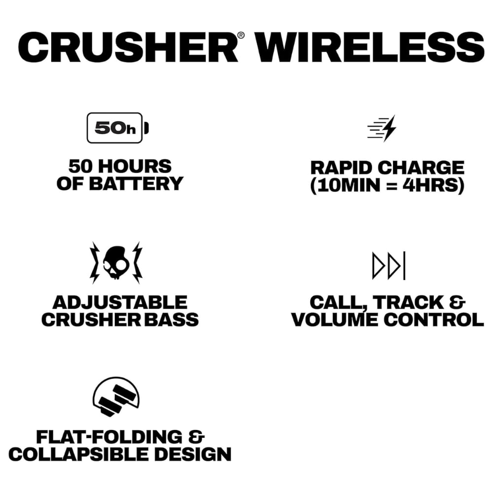 AUDÍFONO SKULLCANDY CRUSHER WIRELESS OVER EAR 50 HORAS TIPO-C - 5