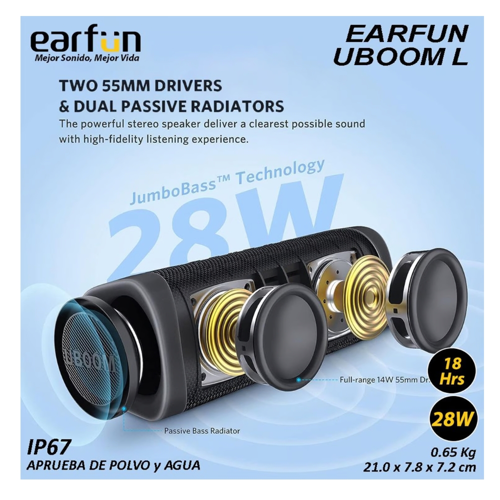 PARLANTE EARFUN UBOOM L 28W BLUETOOTH 16H IP67 - 9