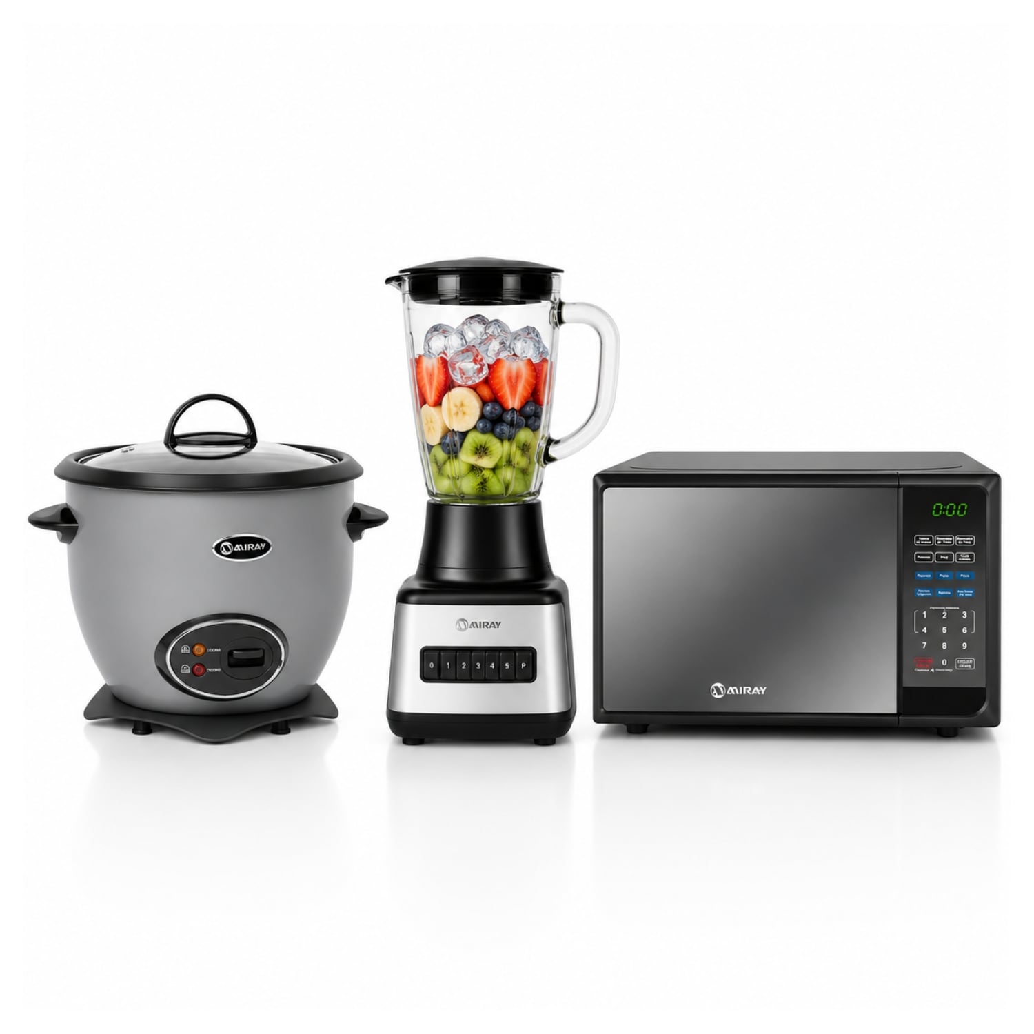 COMBO MIRAY OLLA ARROCERA GRIS 1.5L + LICUADORA 1.5L + HORNO MICROONDAS 20L - 1