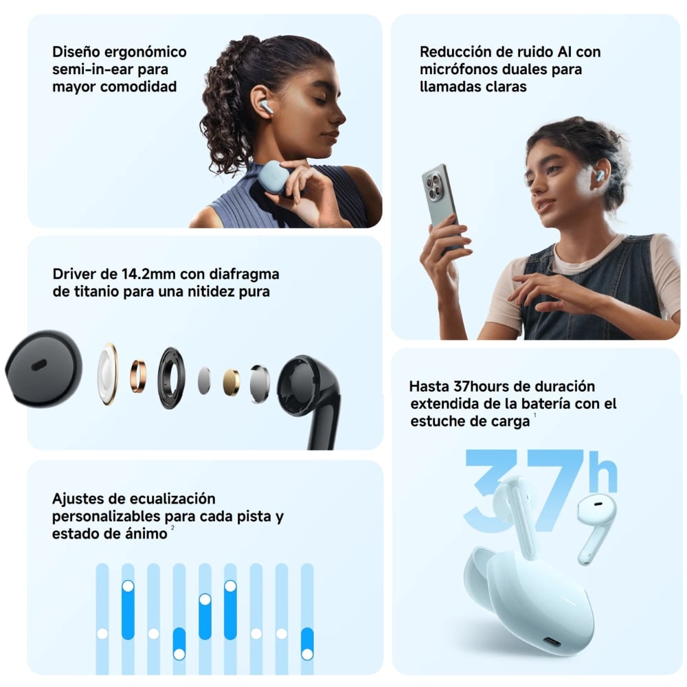 AUDÍFONO XIAOMI REDMI BUDS 8 ACTIVE 37H BLUETOOTH 5.4 - 4