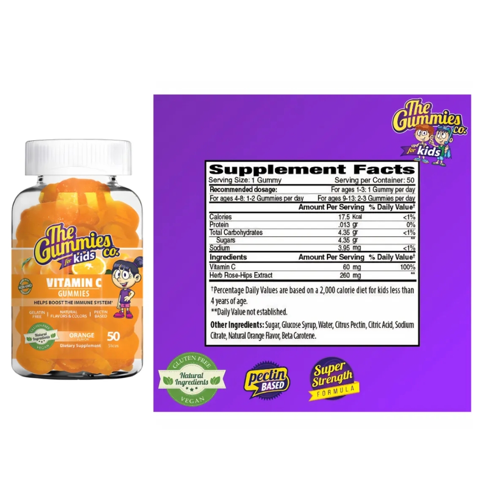 THE GUMMIES CO.PARA NIÑOS GOMITAS DE VITAMINA C 50 GOMITAS NARANJA - 4