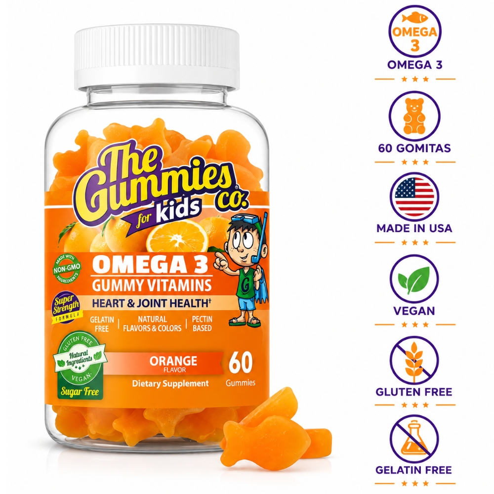 THE GUMMIES CO. PARA NIÑOS GOMITAS DE OMEGA 3 60 GOMITAS NARANJA - 1