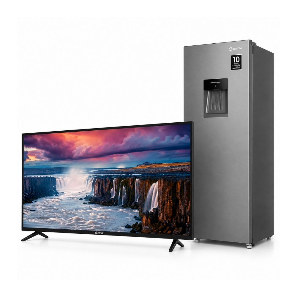 TELEVISOR MIRAY TV 50' 4K UHD NEGRO + REFRIGERADORA MIRAY 172L GRIS - 1