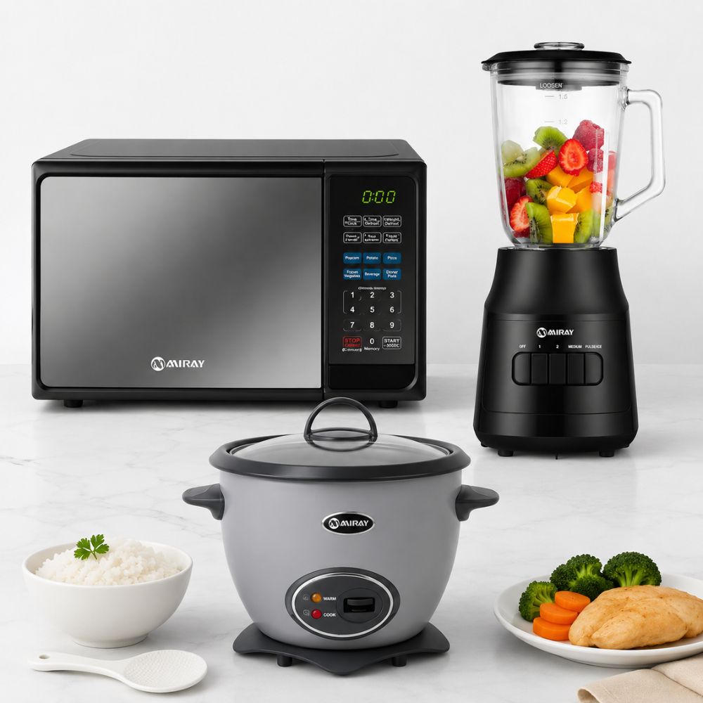COMBO MIRAY OLLA ARROCERA GRIS 1.5L + LICUADORA 1.5L 600W + HORNO MICROONDAS 20L - 7