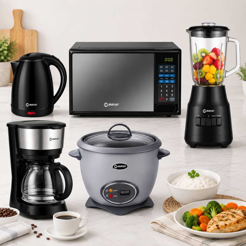 PENTACOMBO MIRAY OLLA ARROCERA GRIS 1.5L + LICUADORA 1.5L 600W + HORNO MICROONDAS 20L + HERVIDOR 1.8 LITROS NEGRO + CAFETERA 6 TA - 7