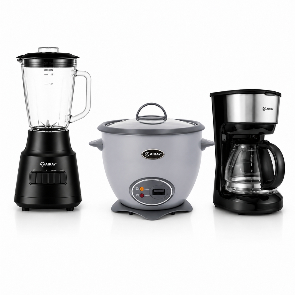 COMBO MIRAY OLLA ARROCERA GRIS 1.5L + LICUADORA 1.5L 600W + CAFETERA 6 TAZAS - 1